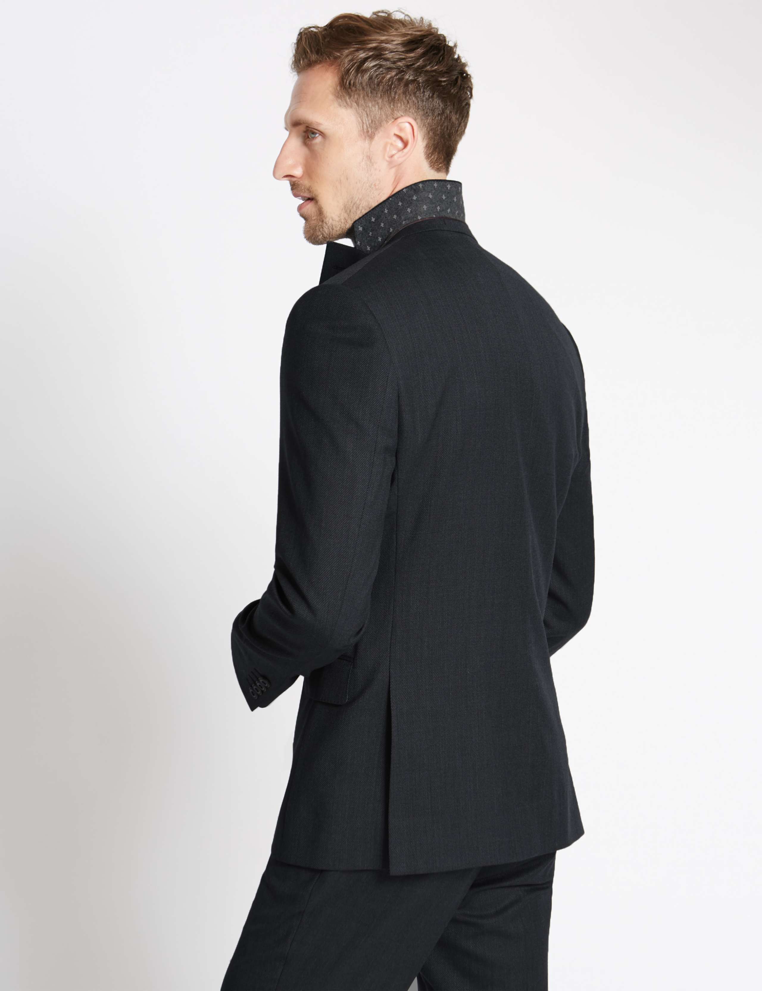 Big & Tall Charcoal Slim Fit Wool Jacket 4 of 7