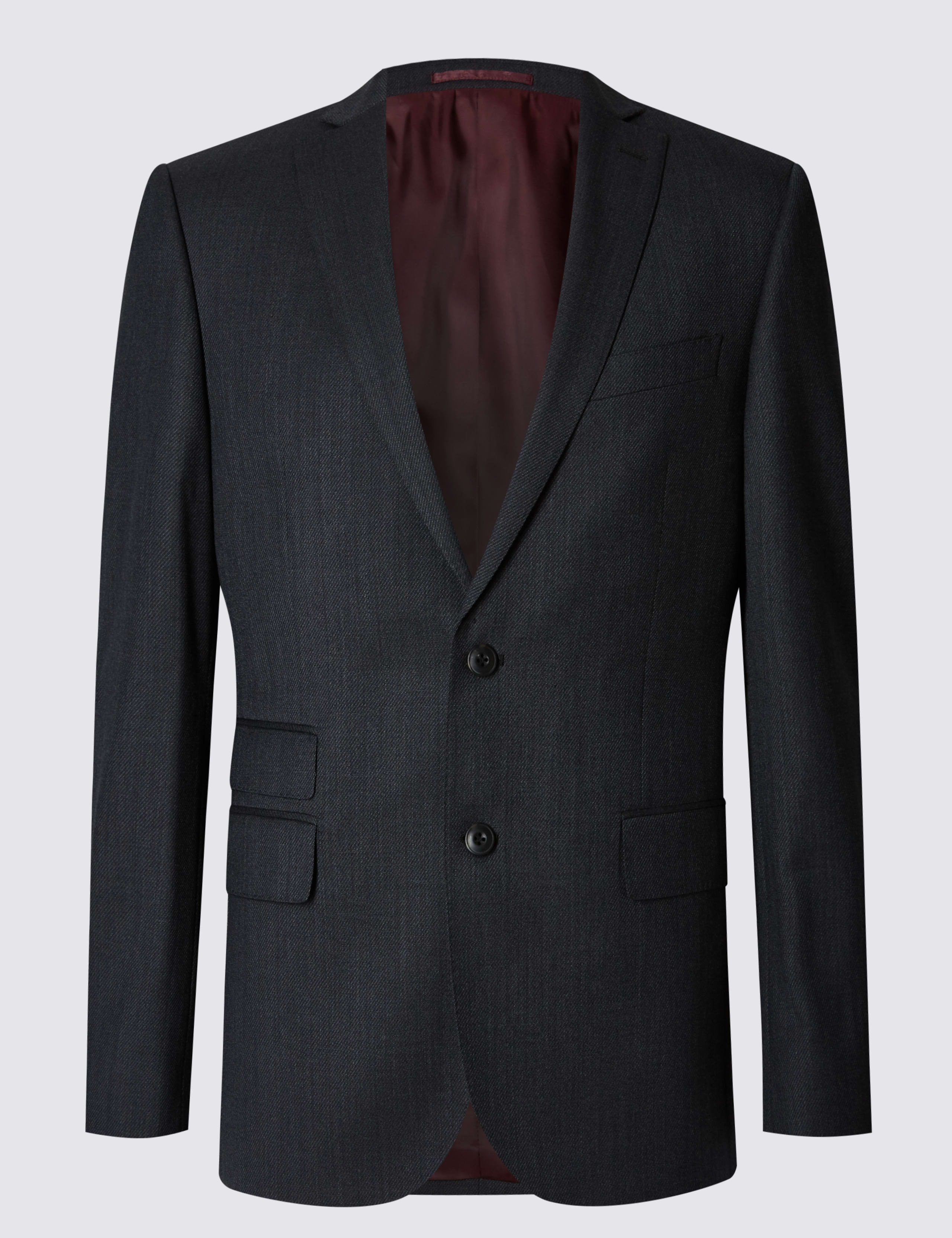 Big & Tall Charcoal Slim Fit Wool Jacket 2 of 7