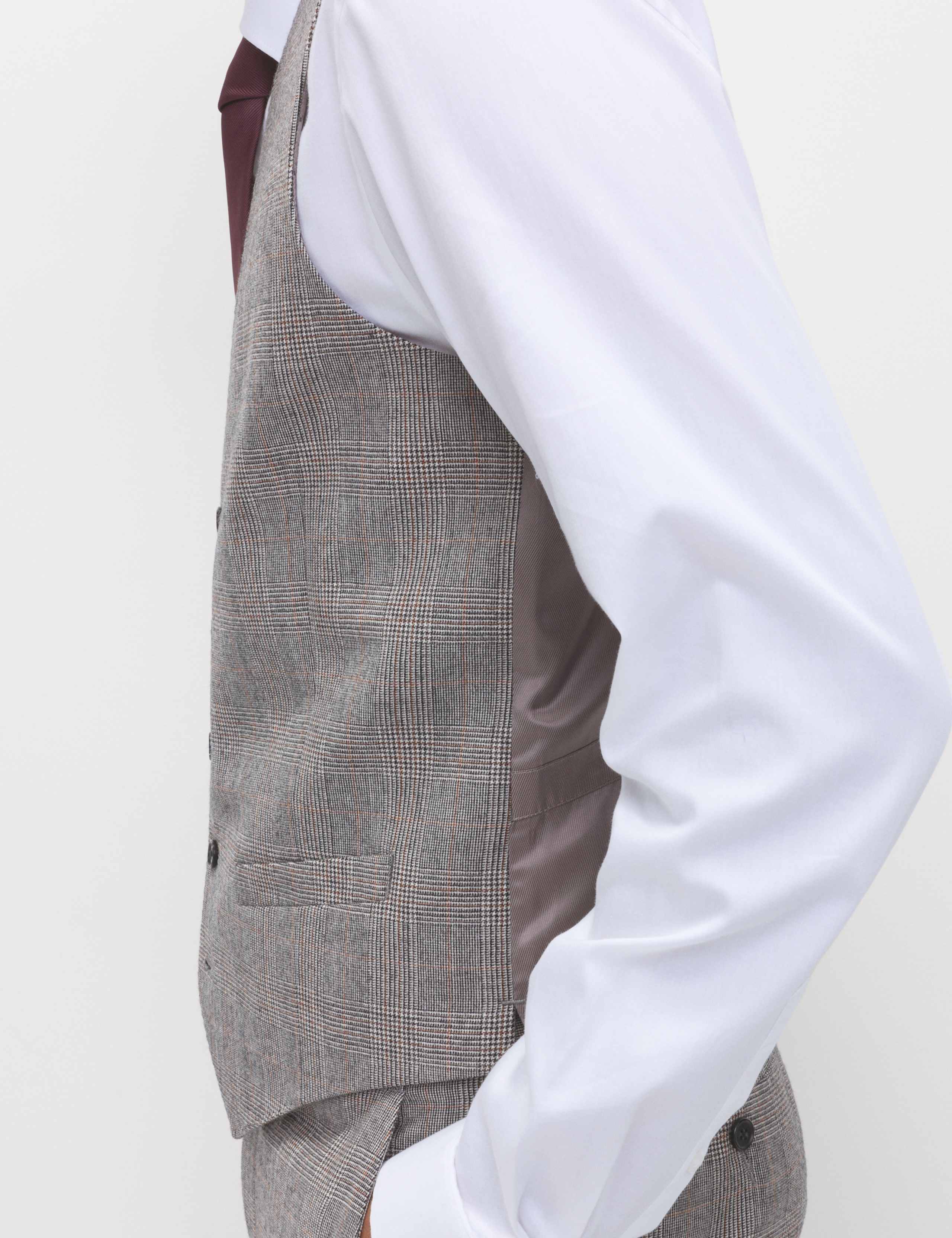 Regular Fit Pure Wool Checked Waistcoat 4 of 7