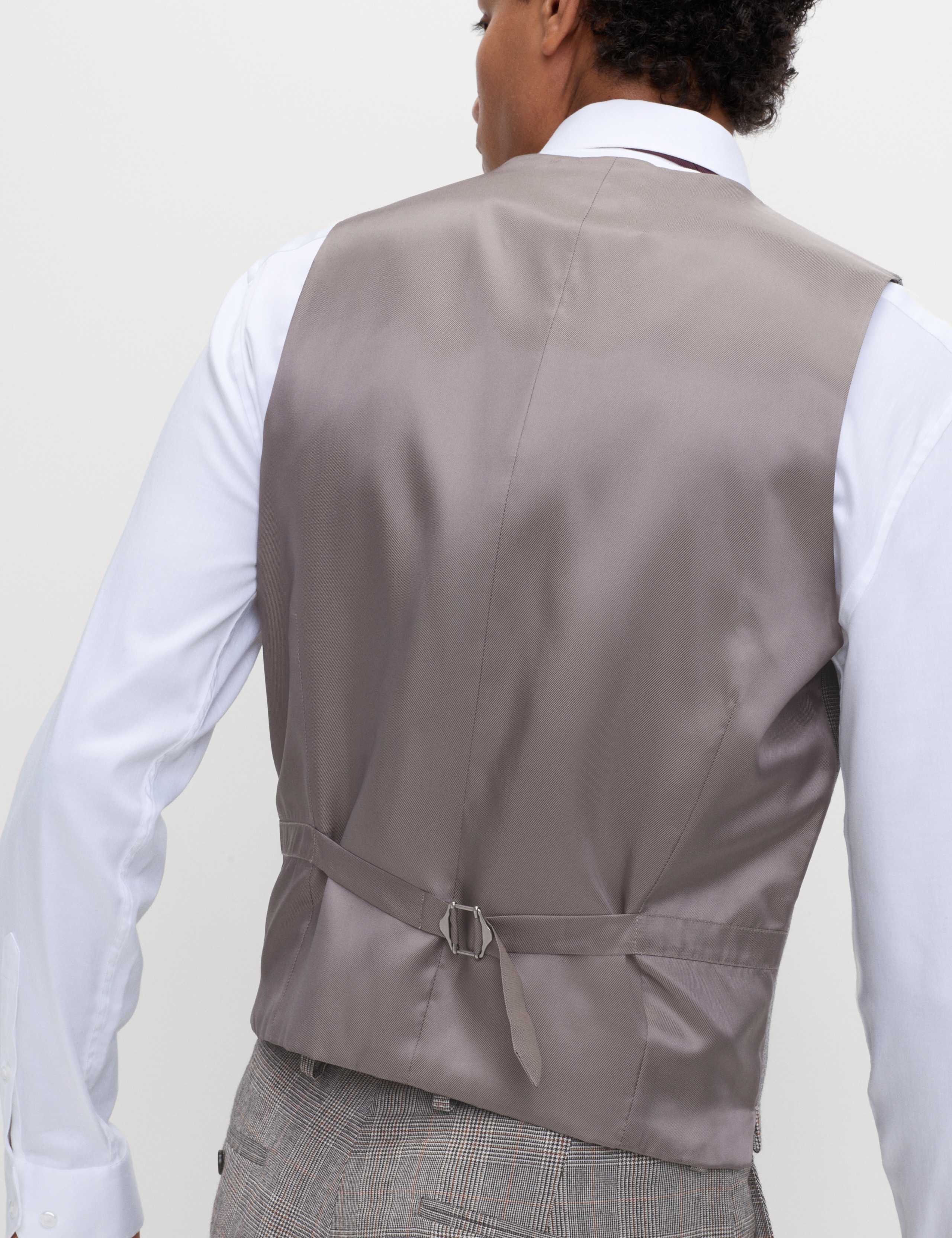 Regular Fit Pure Wool Checked Waistcoat 5 of 7