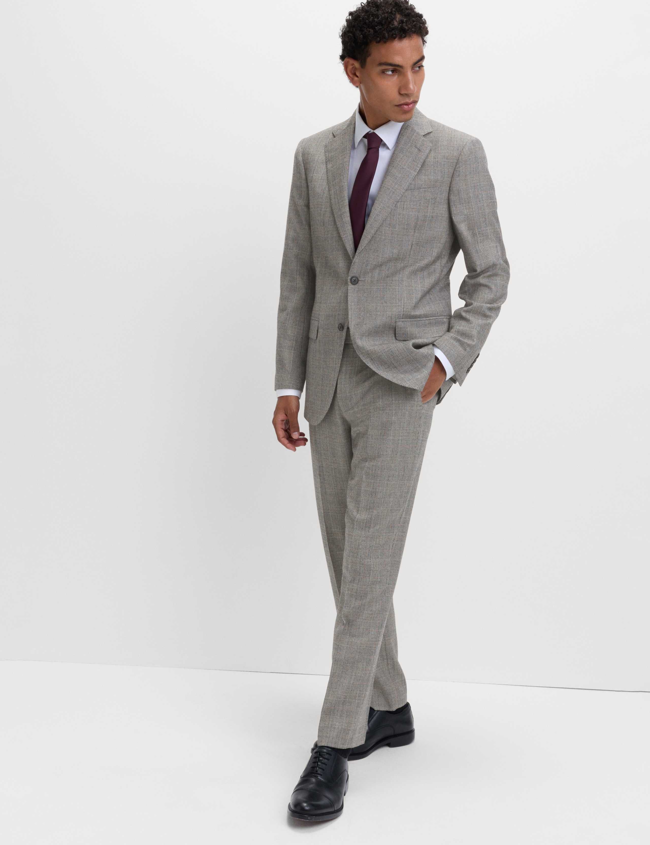 Regular Fit Pure Wool Check Suit Jacket 4 of 7