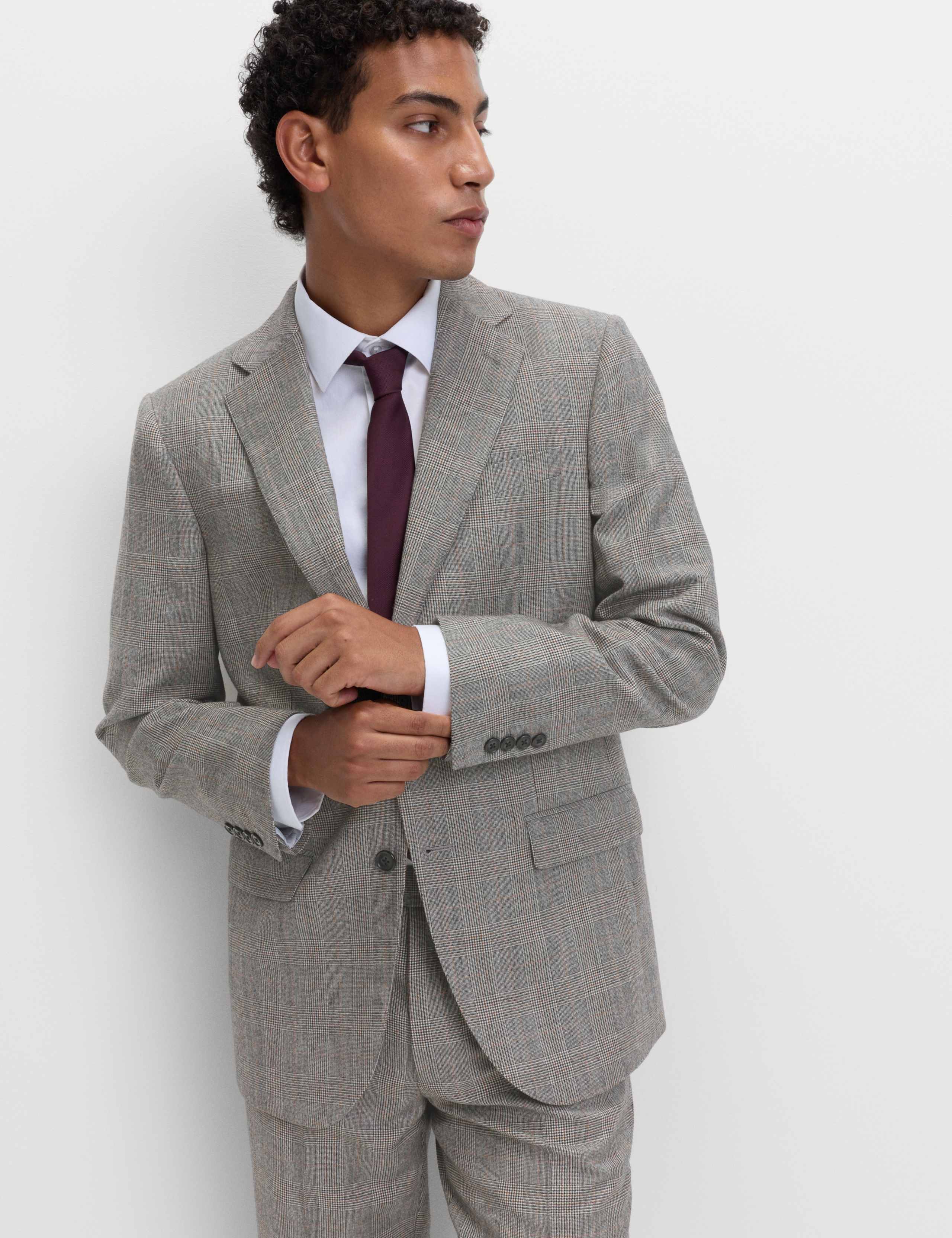 Regular Fit Pure Wool Check Suit Jacket 6 of 7
