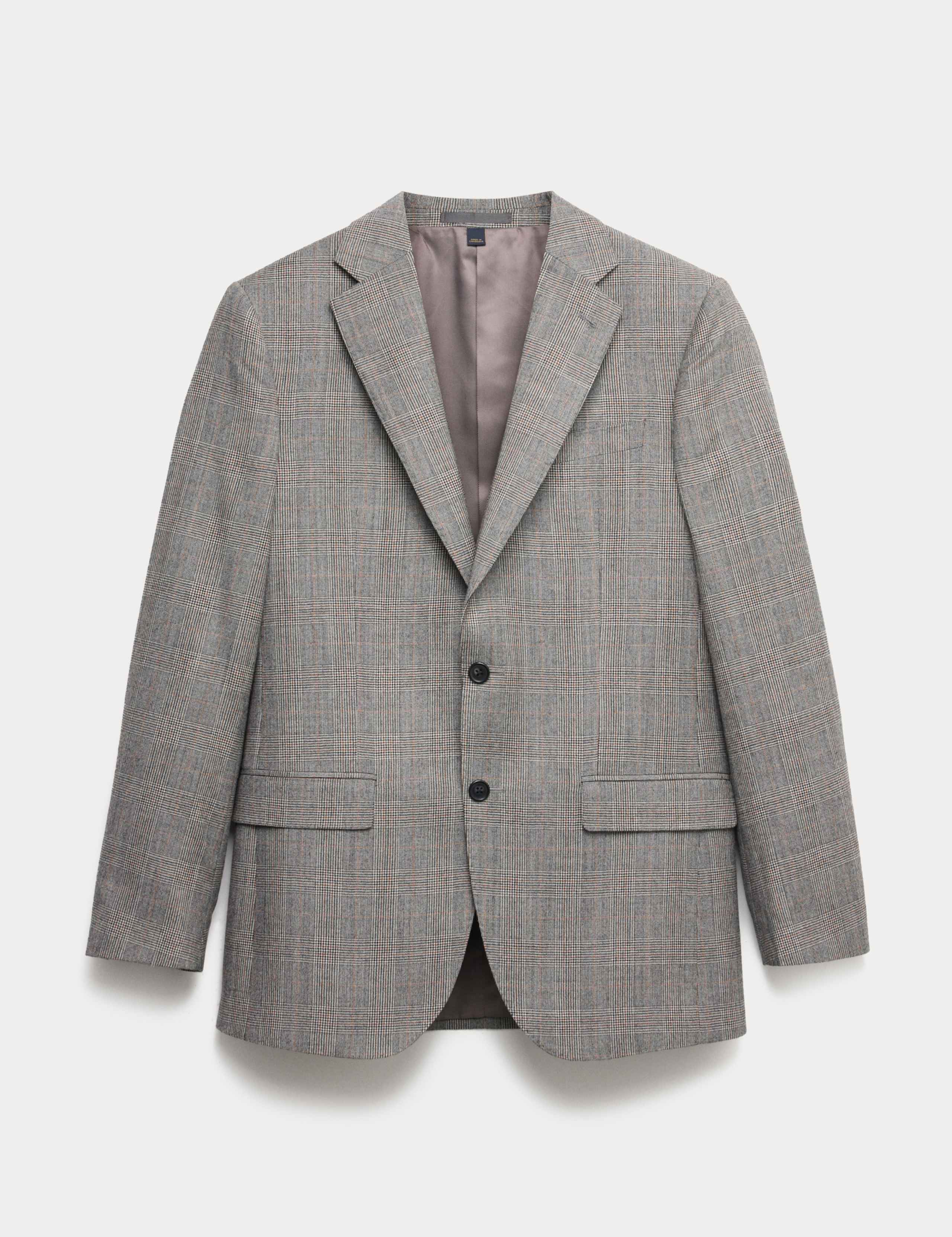 Regular Fit Pure Wool Check Suit Jacket 2 of 7