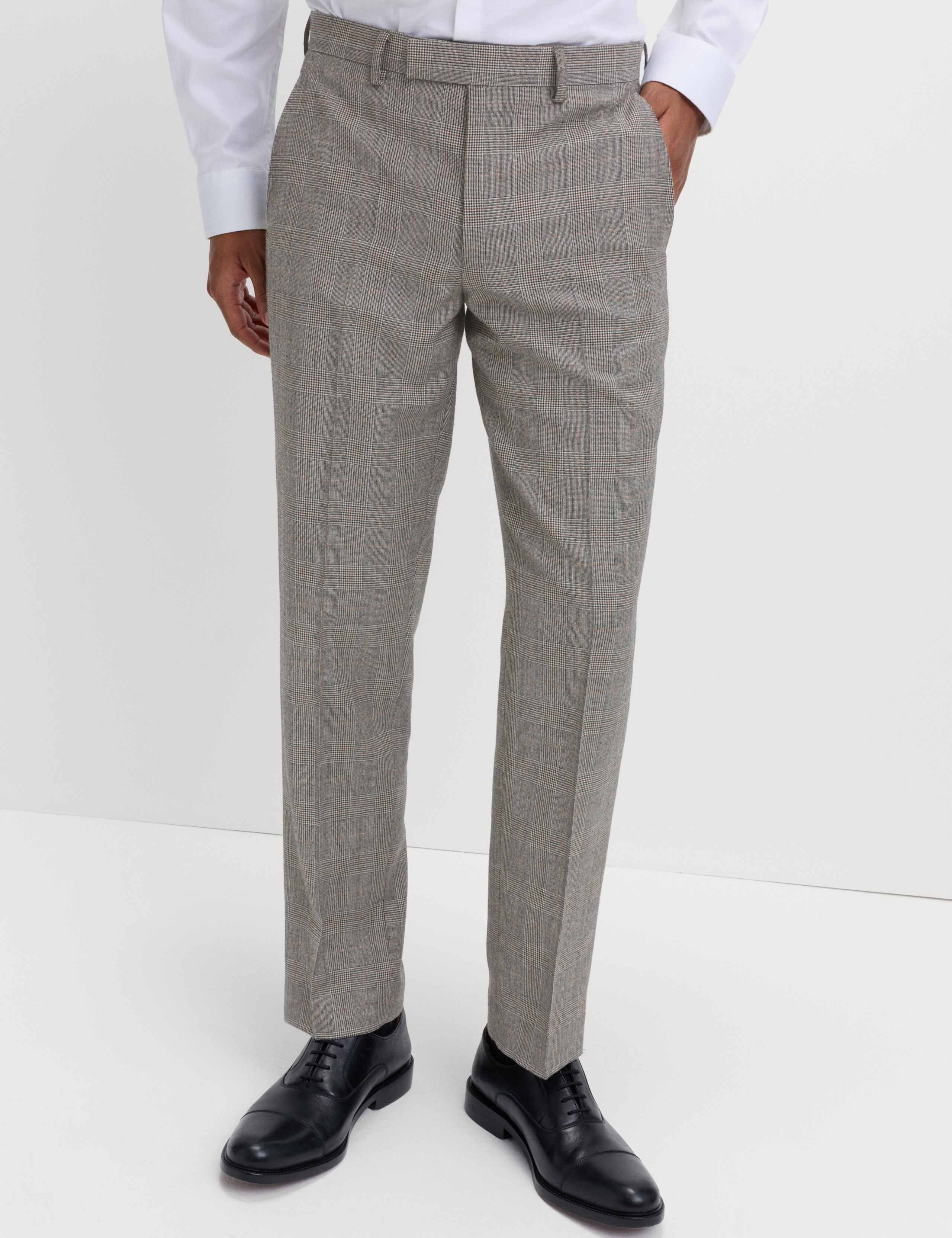 Regular Fit Pure Wool Checked Suit Trousers 4 of 5