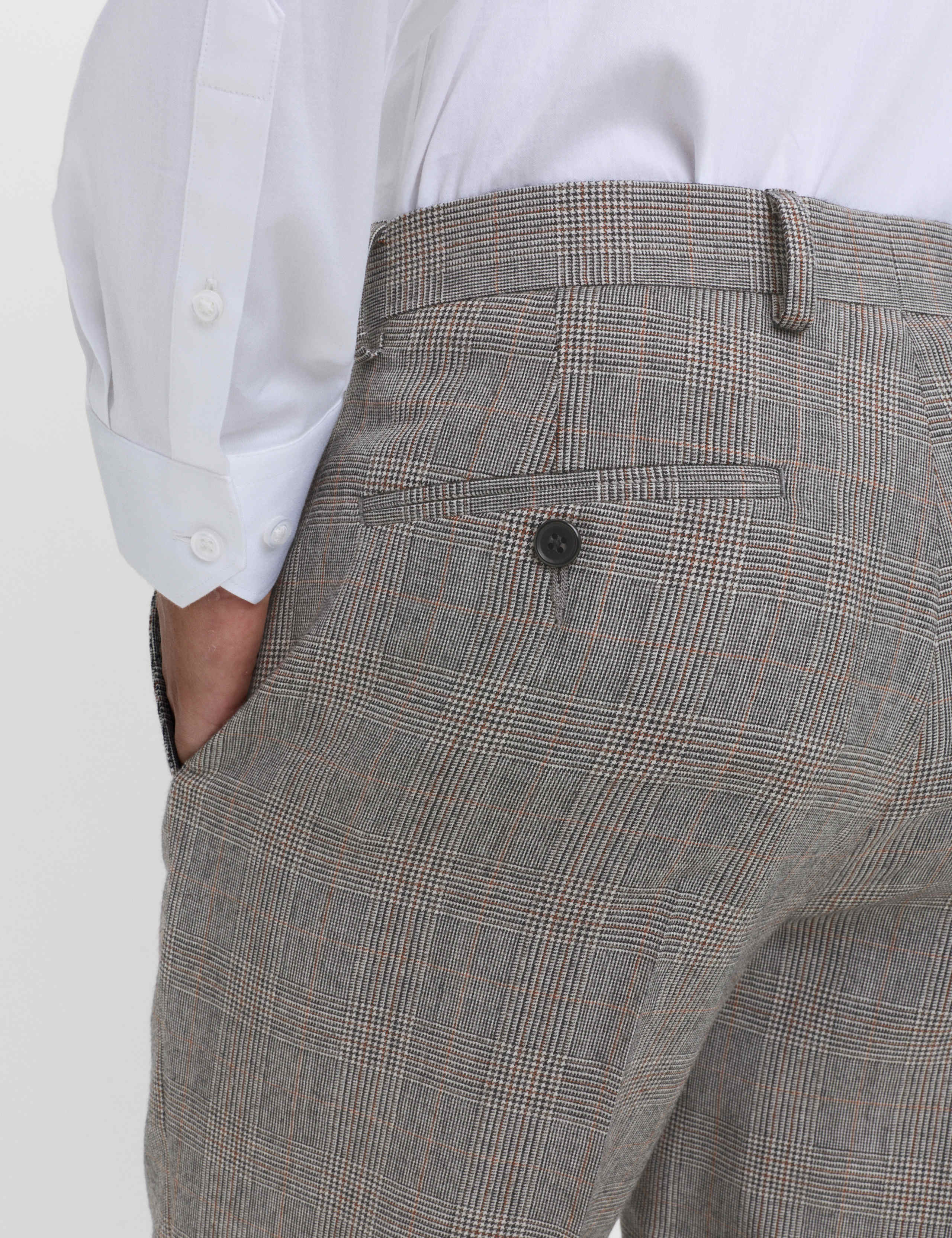 Regular Fit Pure Wool Checked Suit Trousers 5 of 5