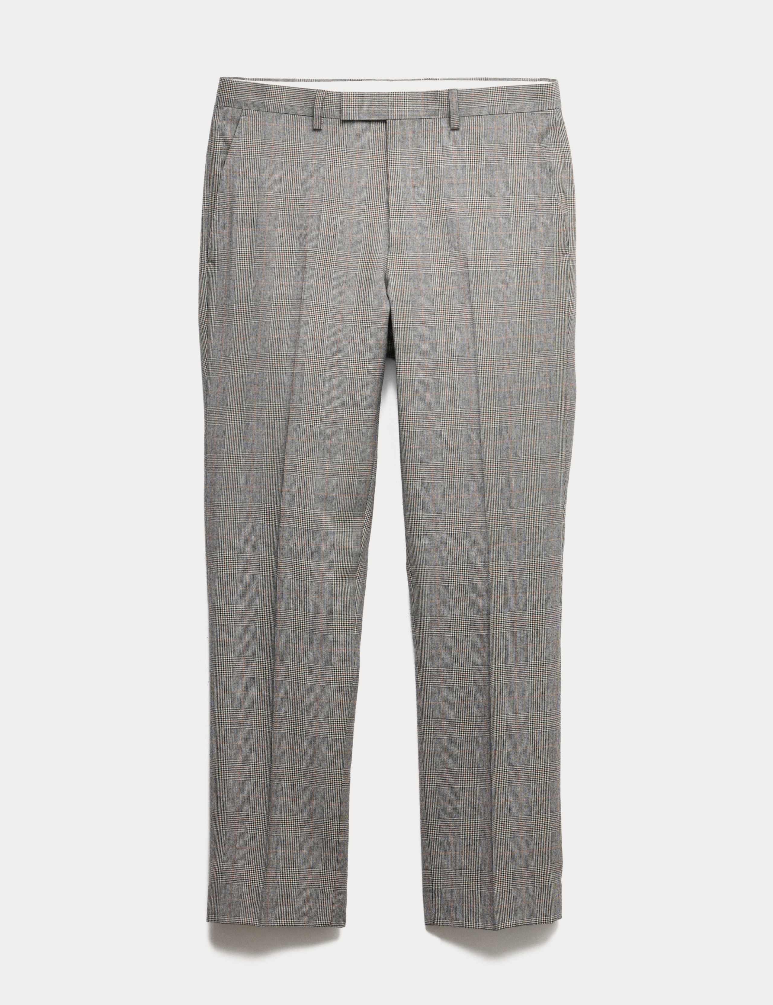 Regular Fit Pure Wool Checked Suit Trousers 2 of 5