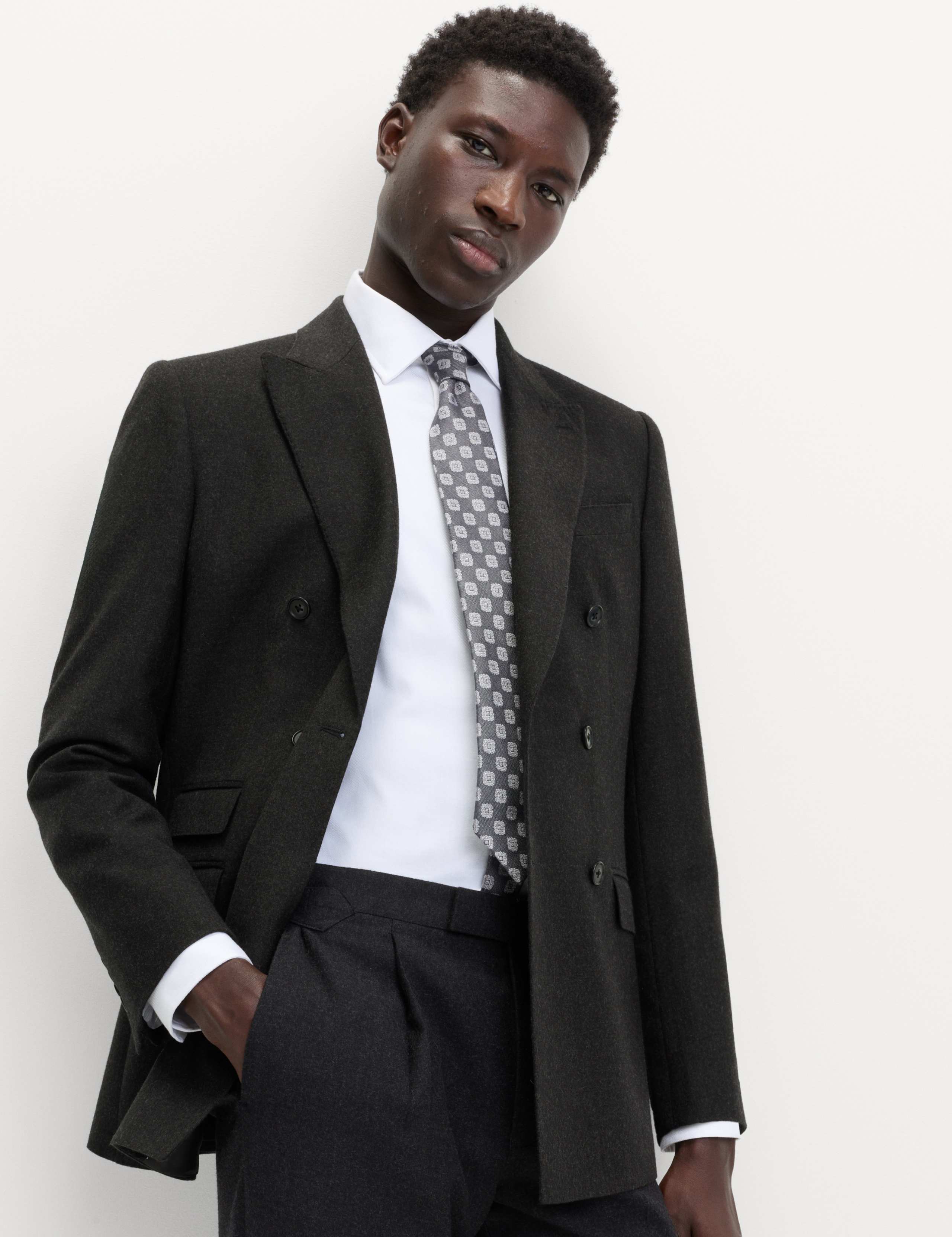 Regular Fit Pure Wool Flannel Suit Jacket 4 of 6
