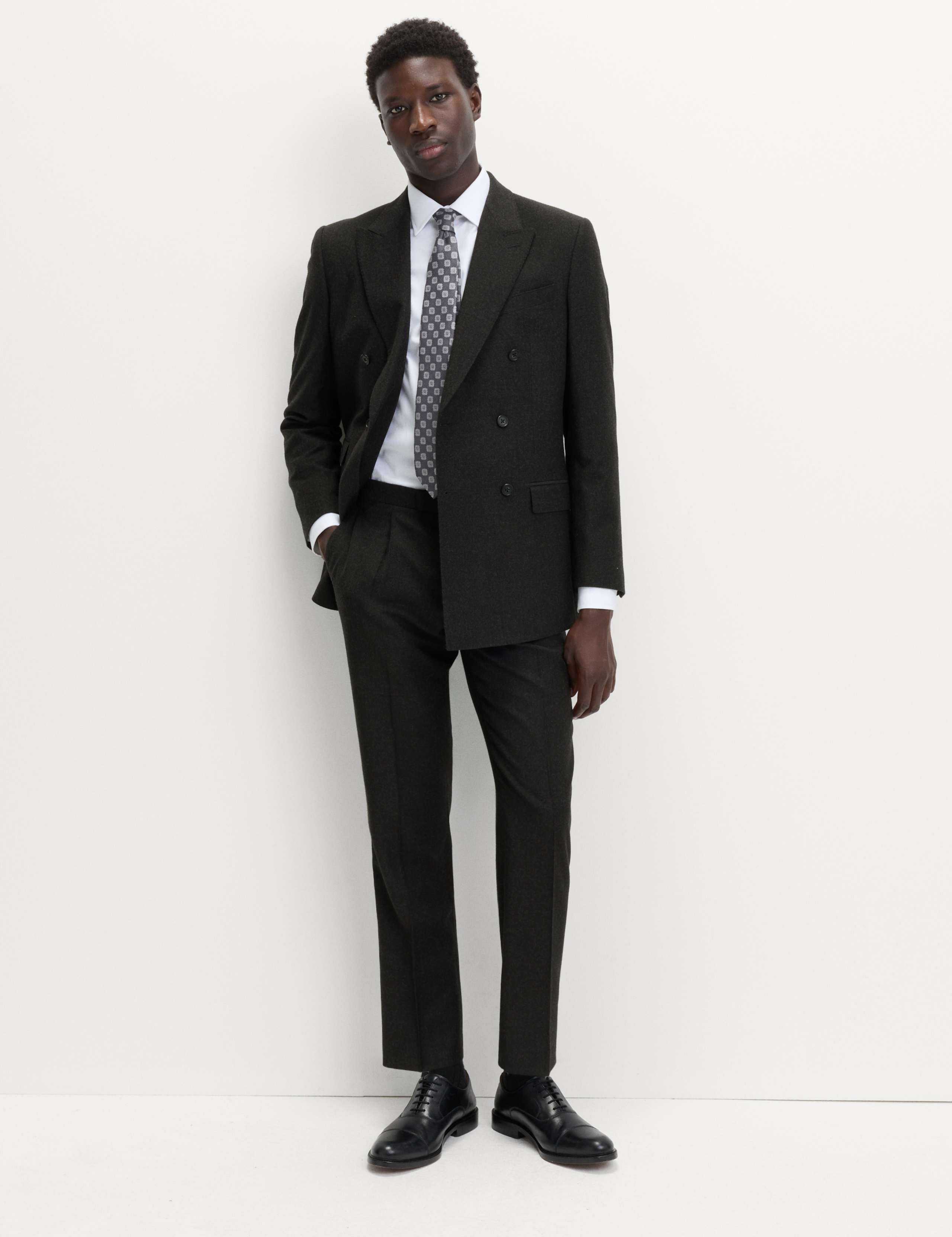 Regular Fit Pure Wool Flannel Suit Trousers 3 of 8