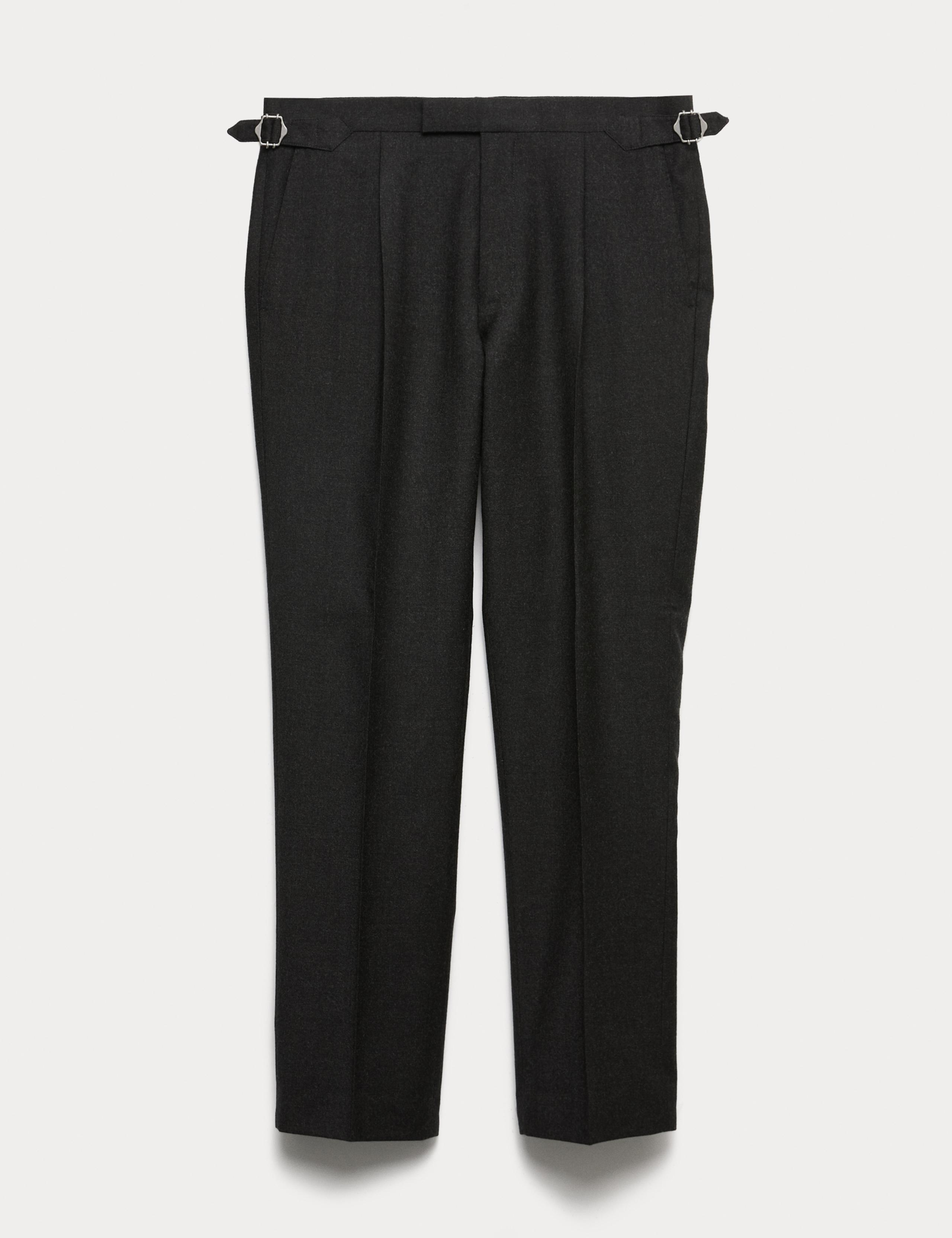 Regular Fit Pure Wool Flannel Suit Trousers 2 of 8
