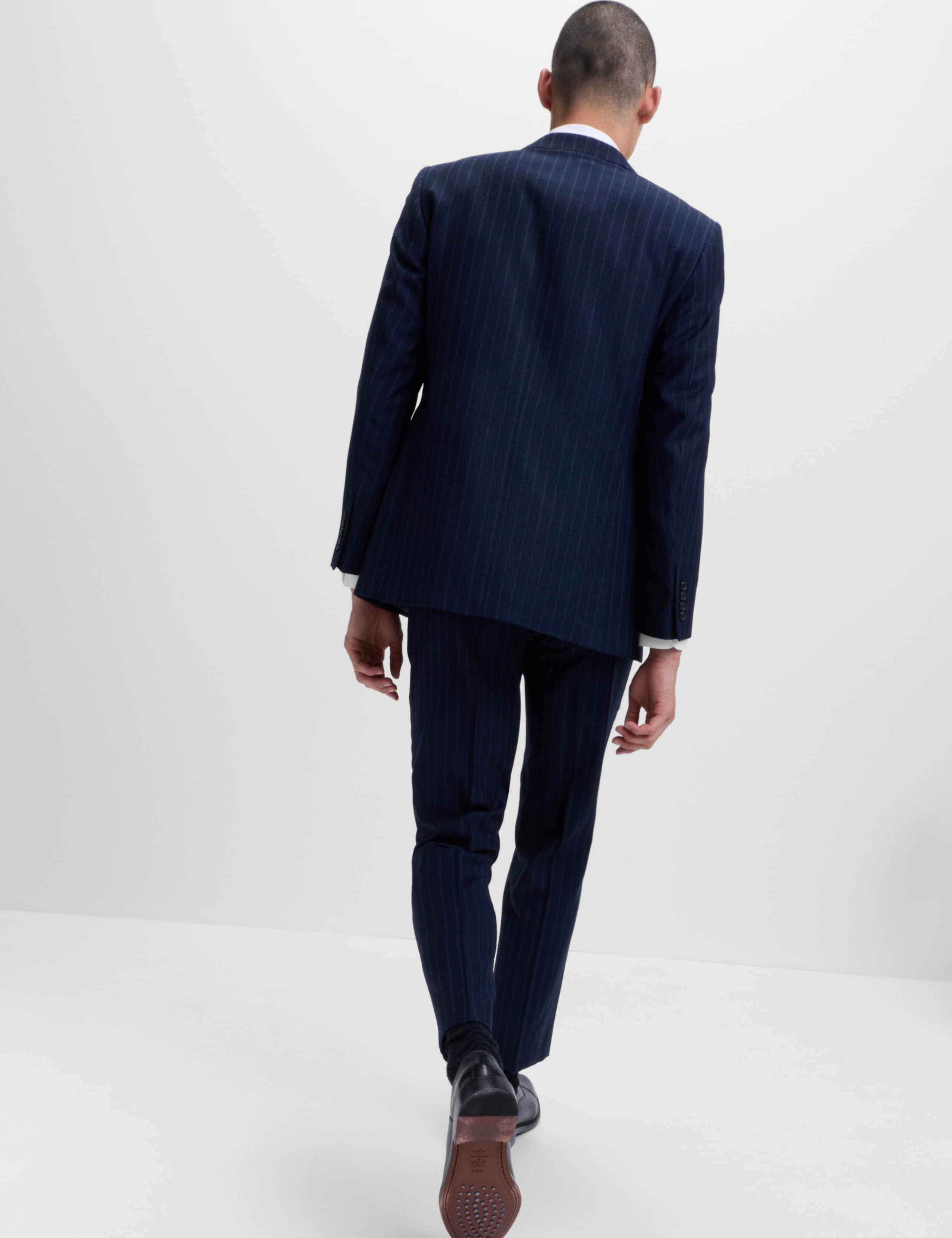 Regular Fit Pure Wool Pinstripe Suit Jacket 6 of 6