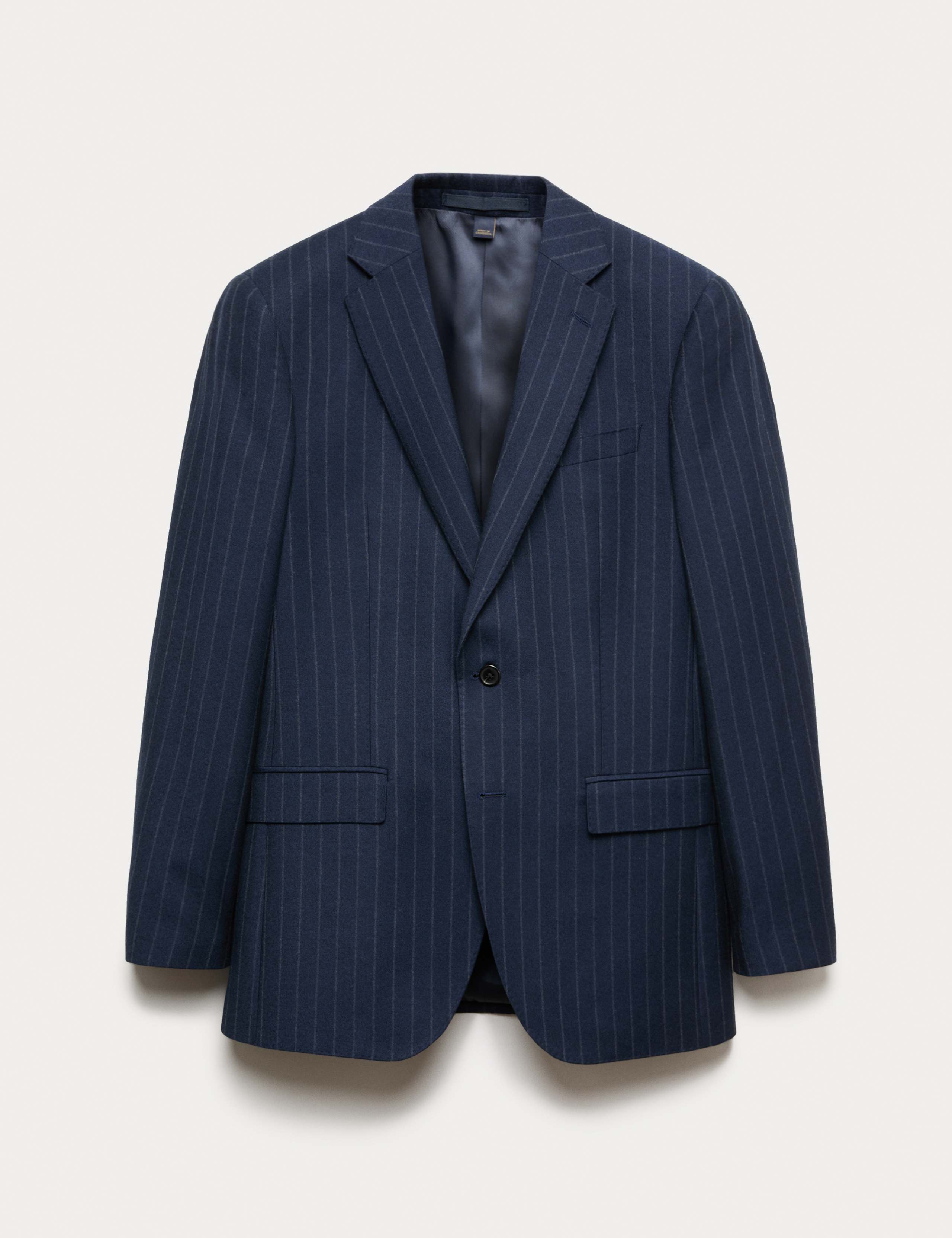 Regular Fit Pure Wool Pinstripe Suit Jacket 2 of 6