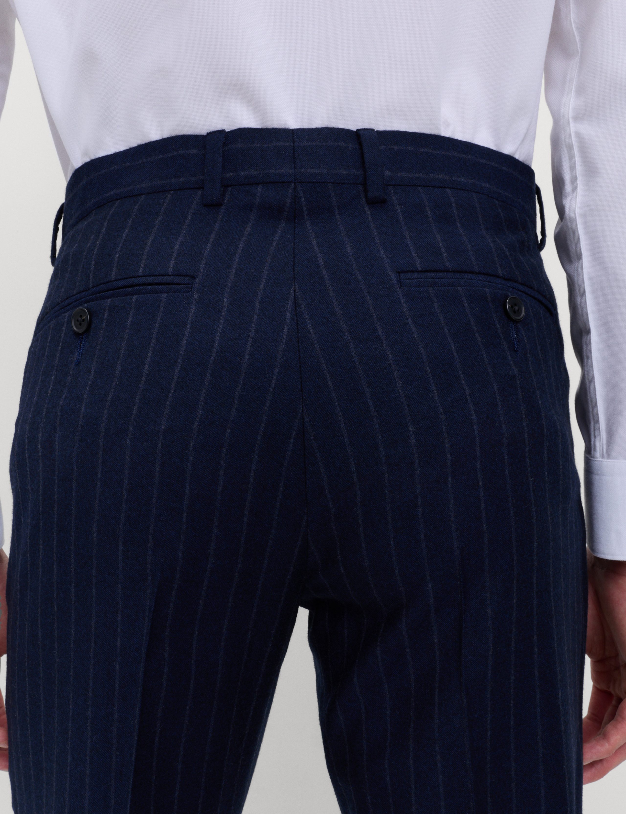 Regular Fit Pure Wool Striped Suit Trousers 4 of 6