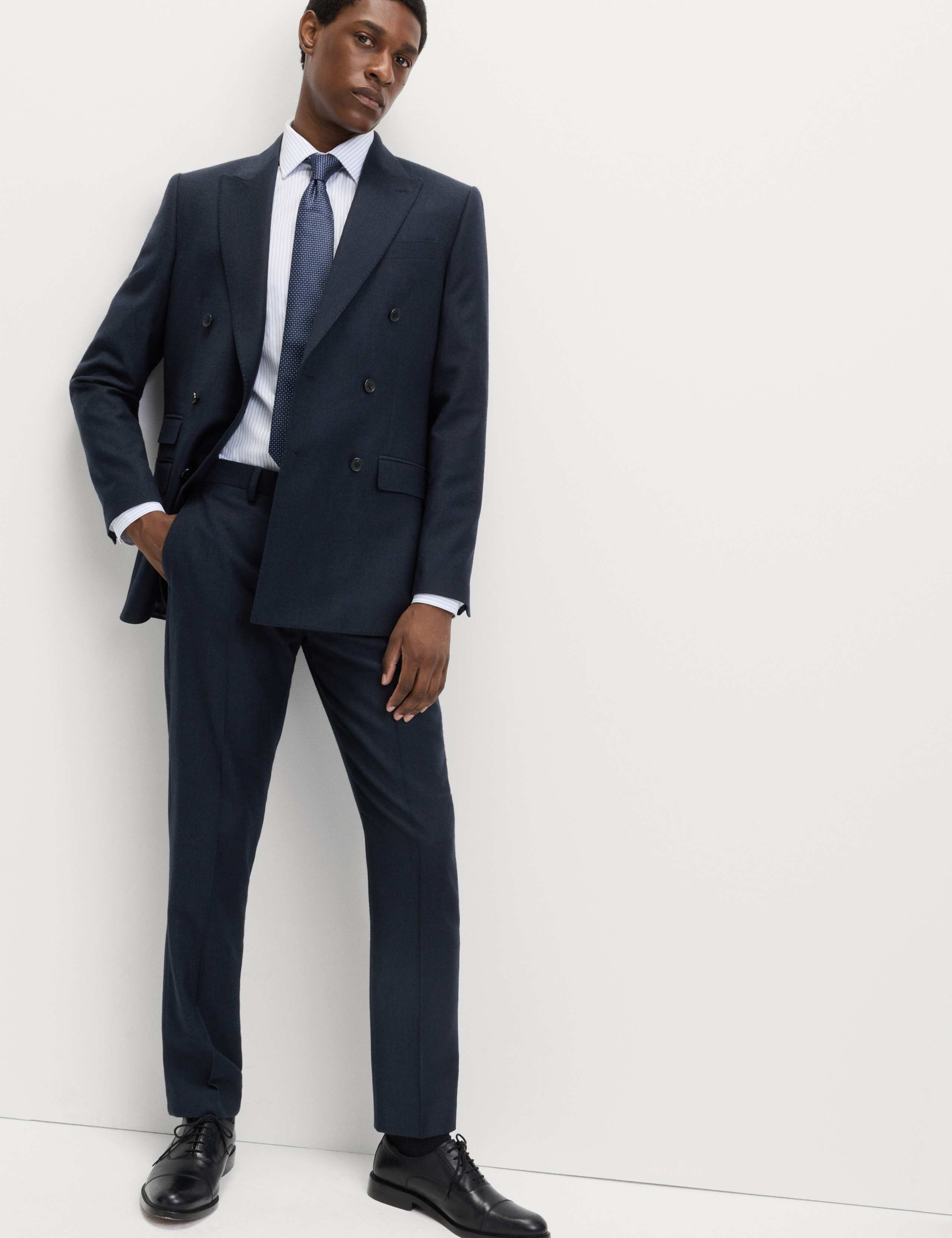 Slim Fit Pure Wool Checked Suit Jacket 4 of 7