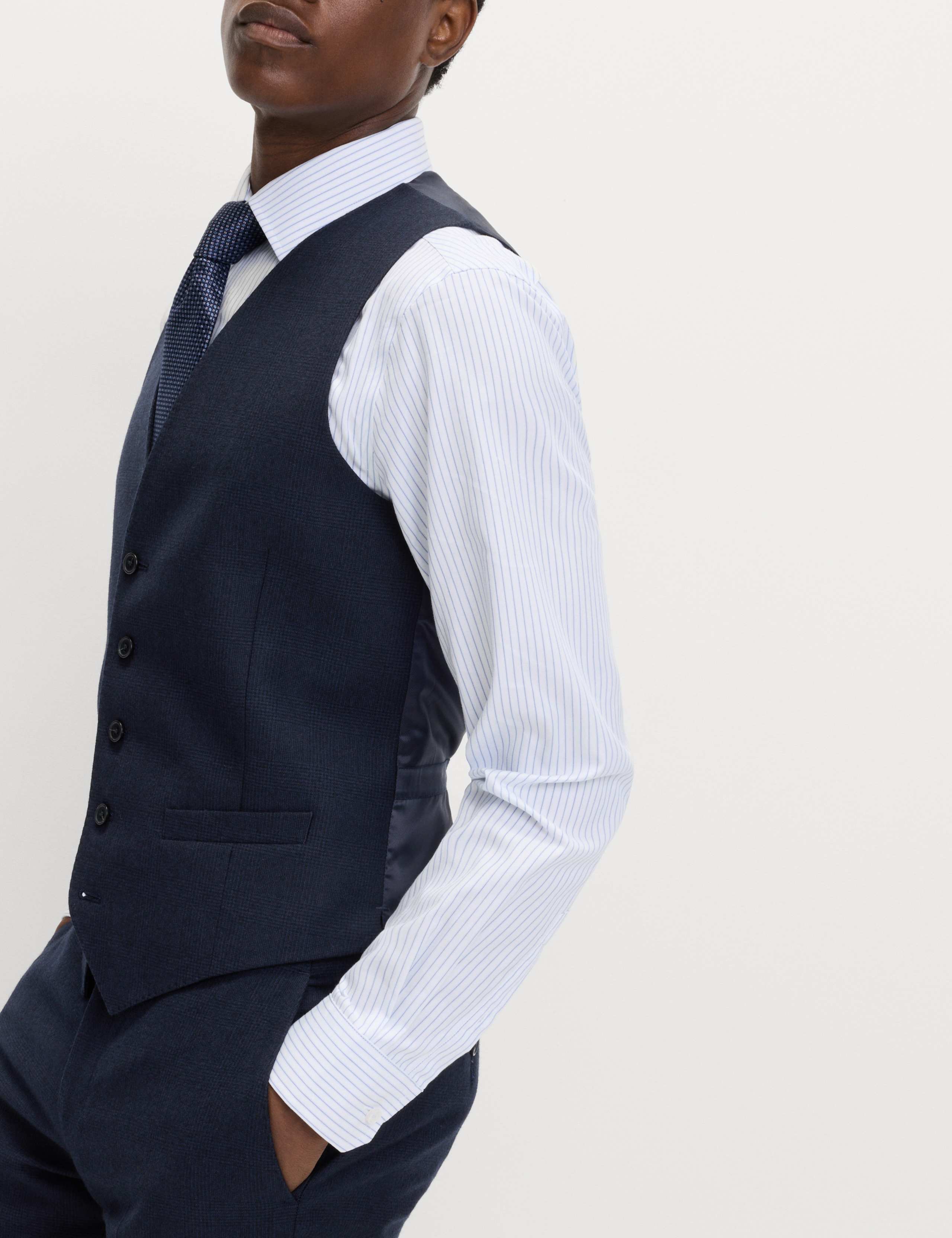 Slim Fit Pure Wool Checked Waistcoat 5 of 7