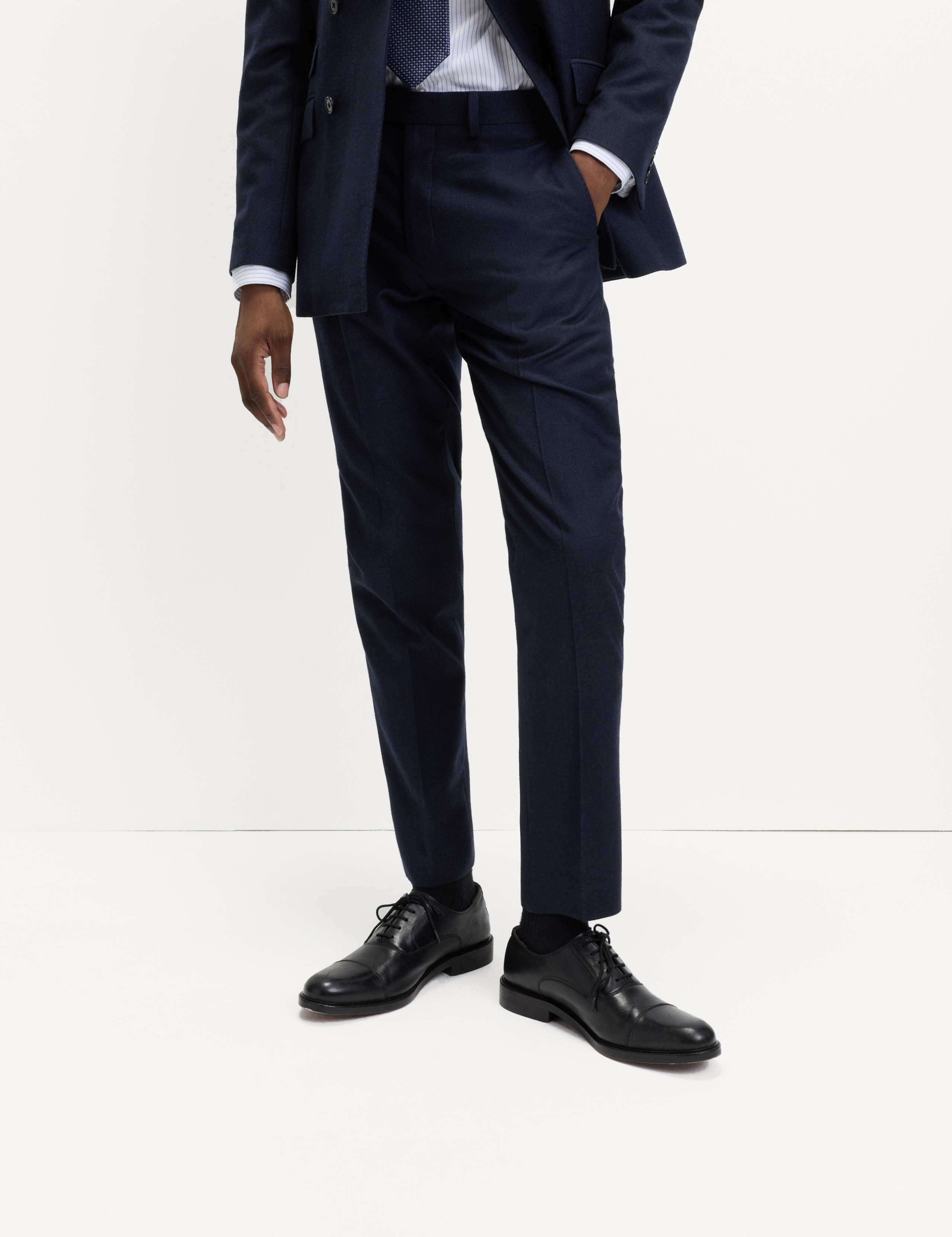Slim Fit Pure Wool Checked Suit Trousers 3 of 6