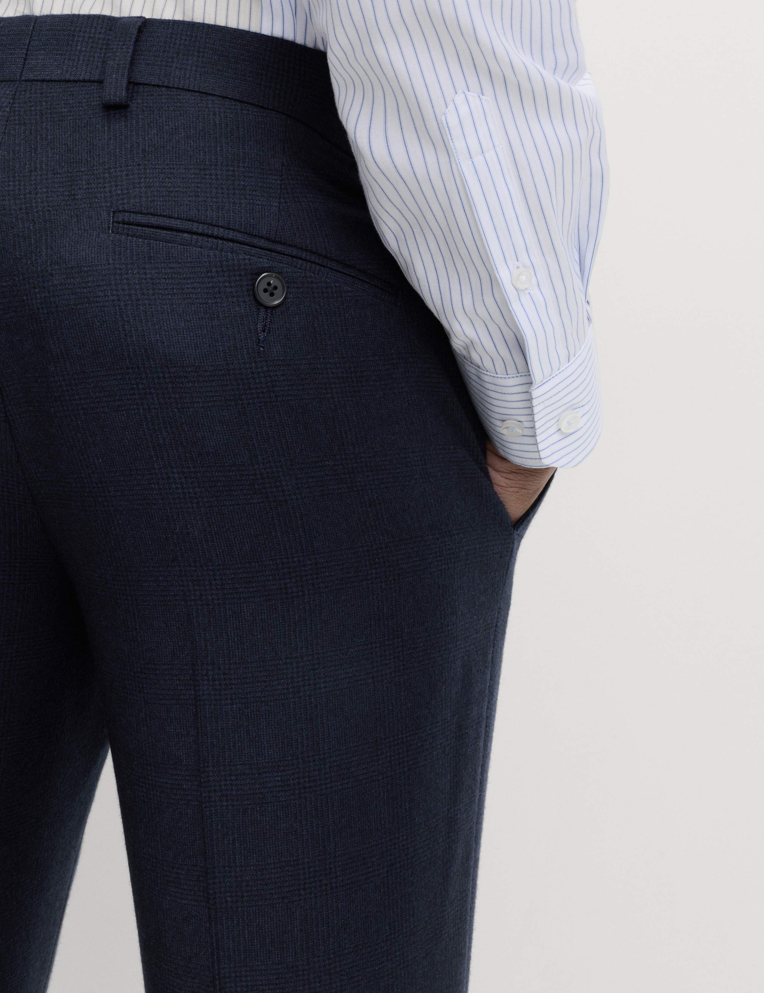 Slim Fit Pure Wool Checked Suit Trousers 6 of 6