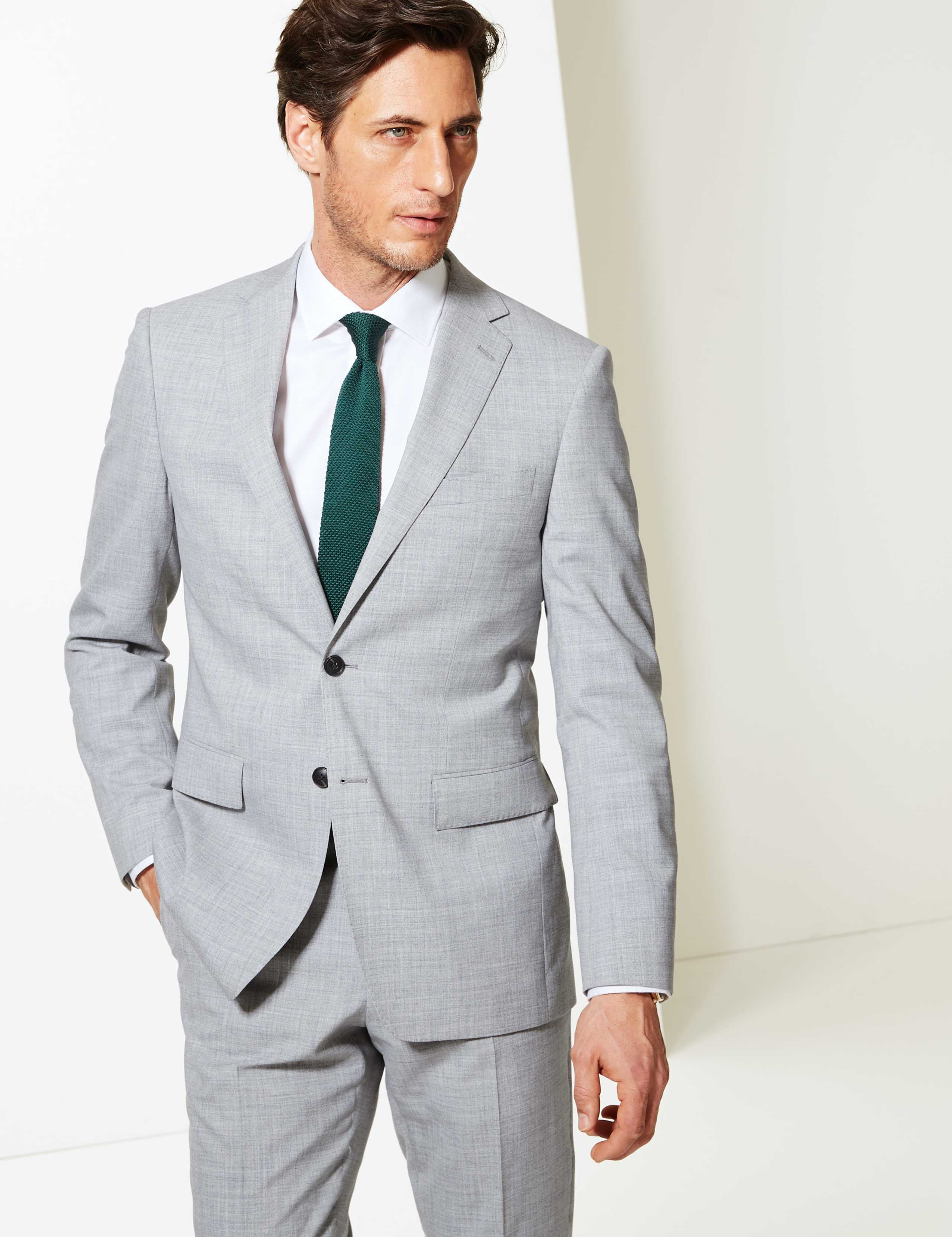 Grey Textured Regular Fit Wool Jacket 3 of 6