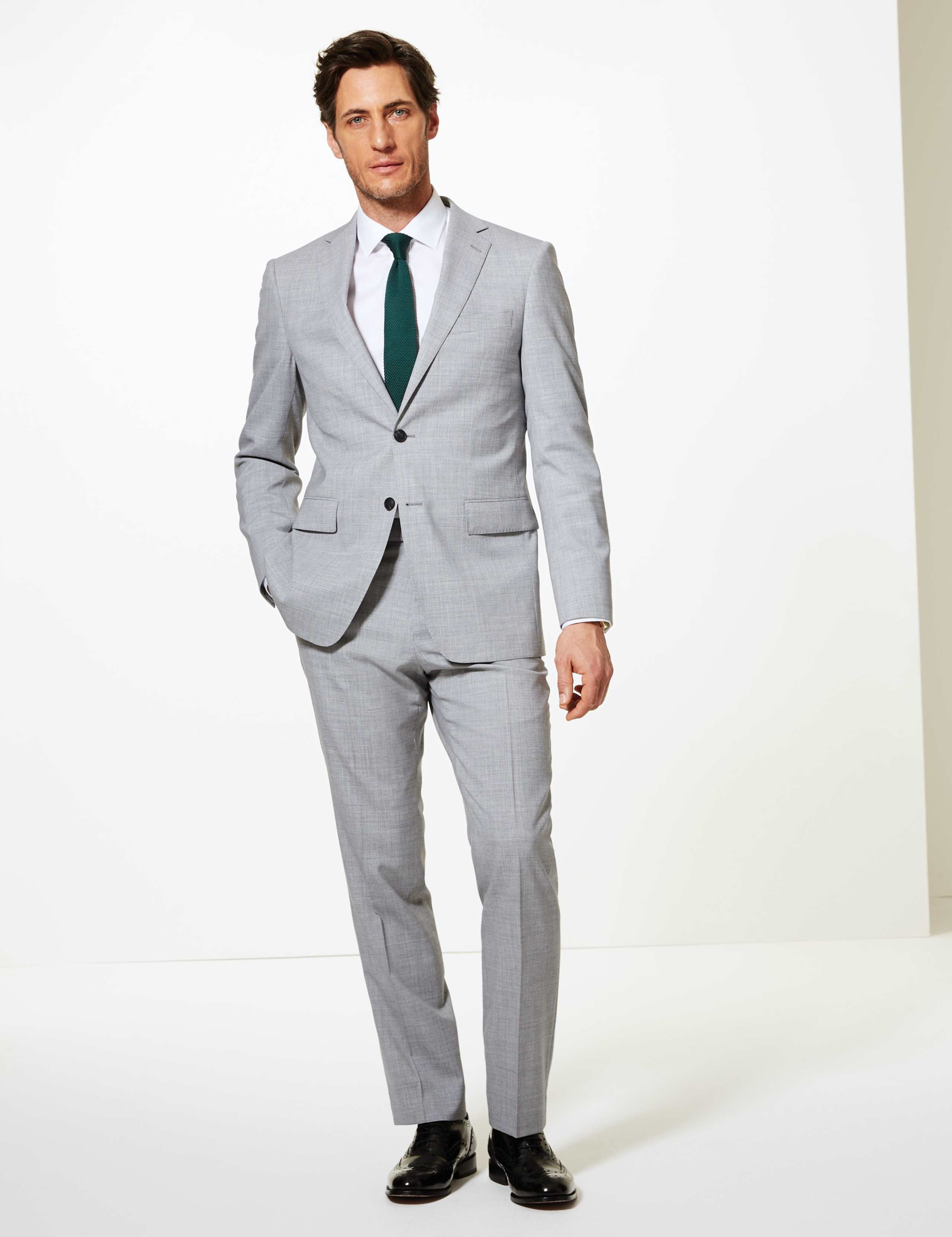 Grey Textured Regular Fit Wool Jacket 6 of 6