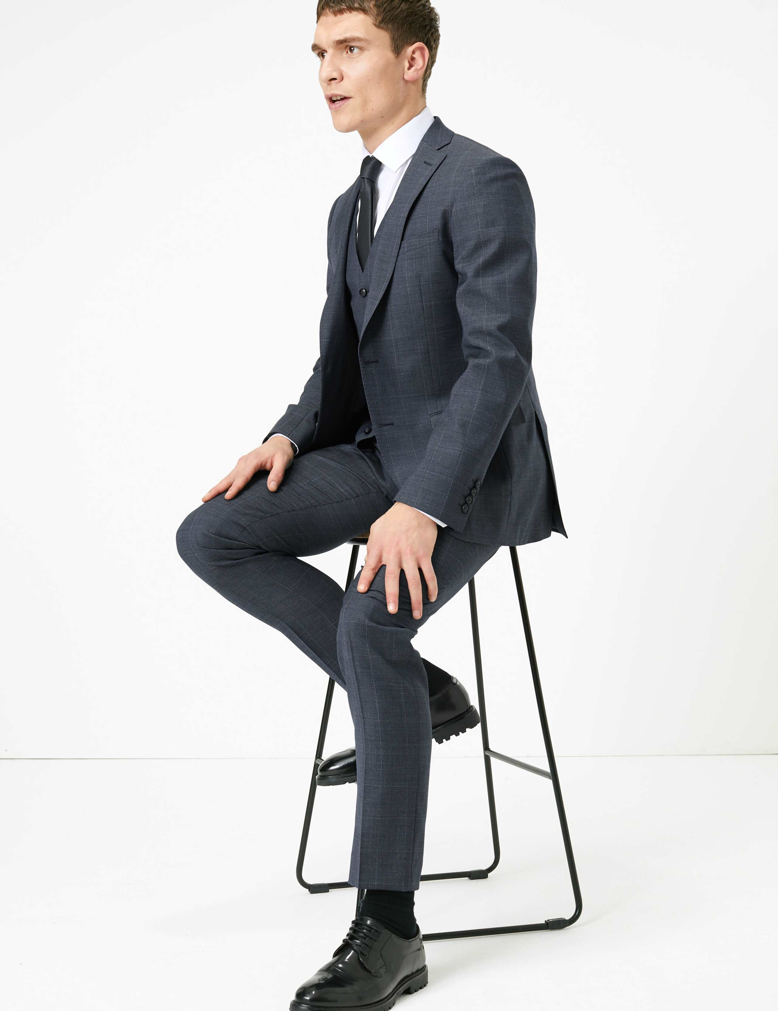 Checked Slim Fit Wool Waistcoat 5 of 5