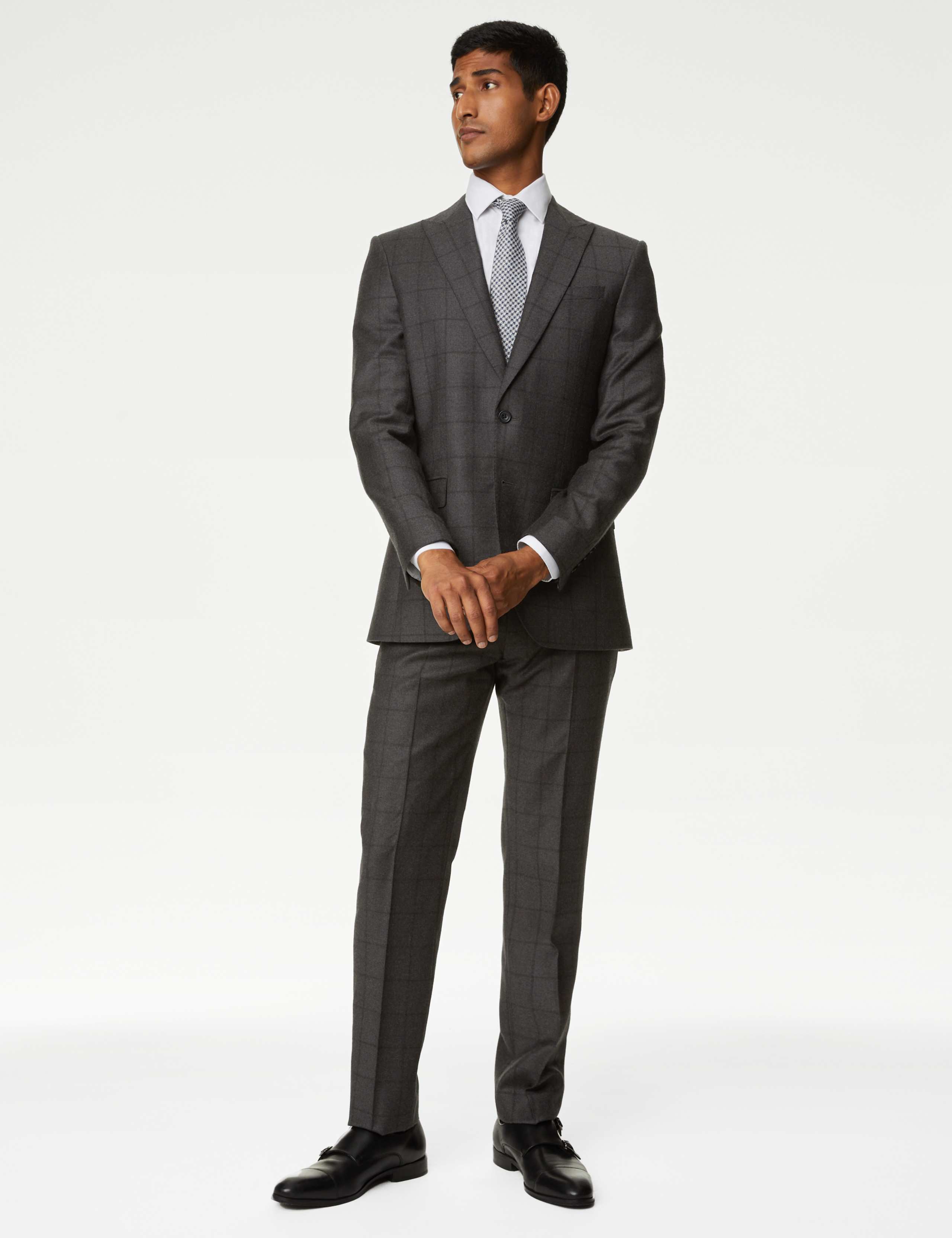 Slim Fit Pure Wool Check Suit Jacket 1 of 7