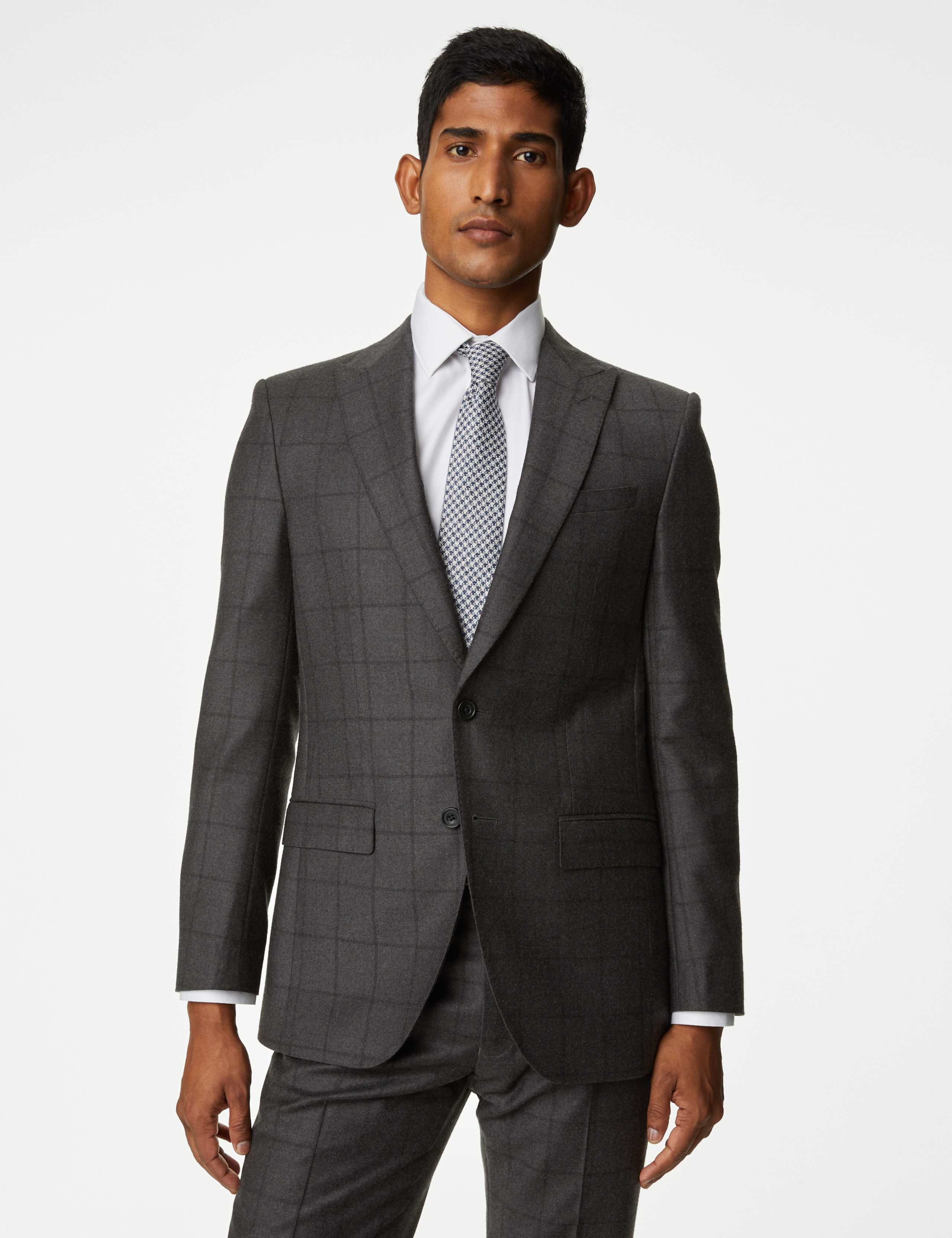 Slim Fit Pure Wool Check Suit Jacket 3 of 7