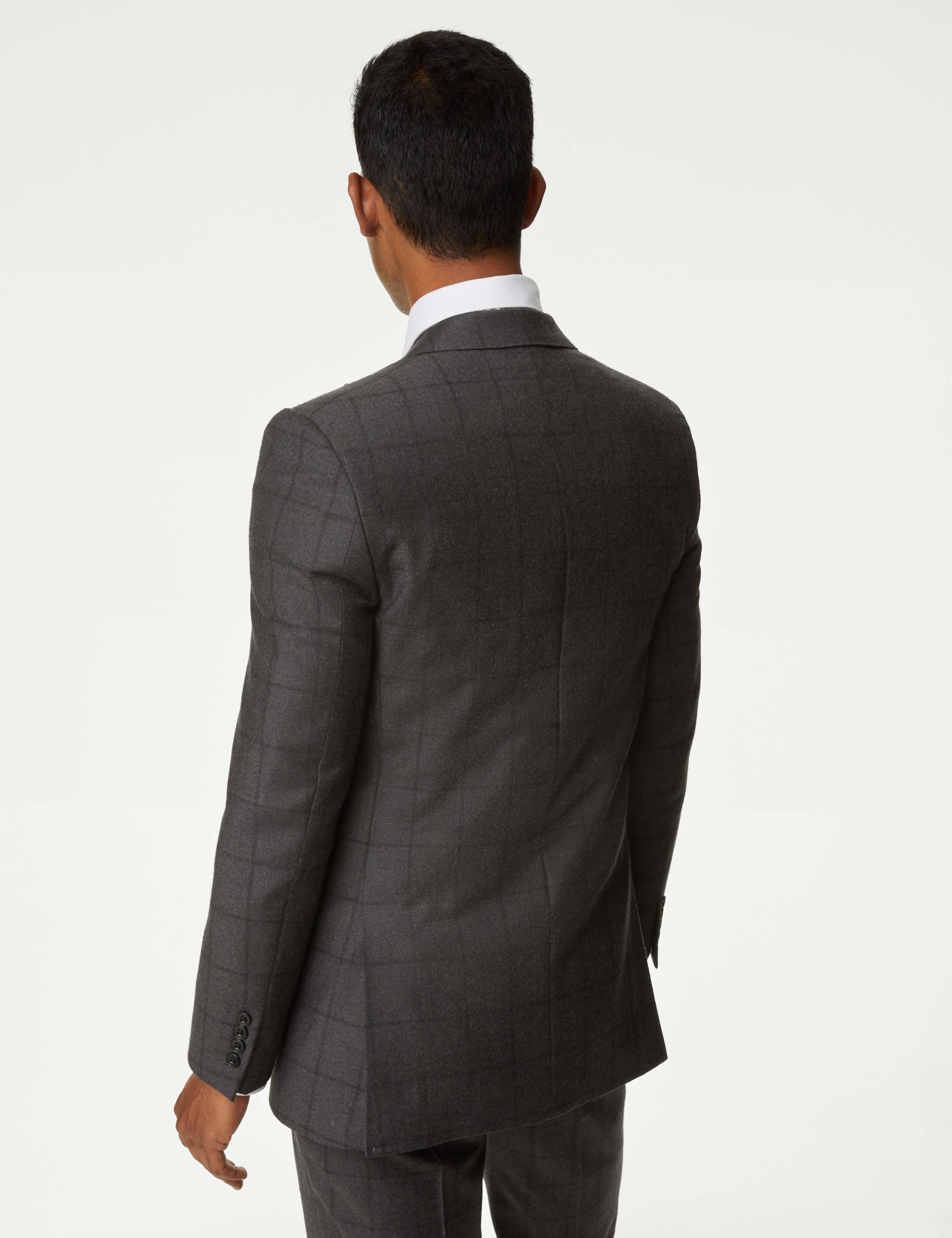 Slim Fit Pure Wool Check Suit Jacket 4 of 7