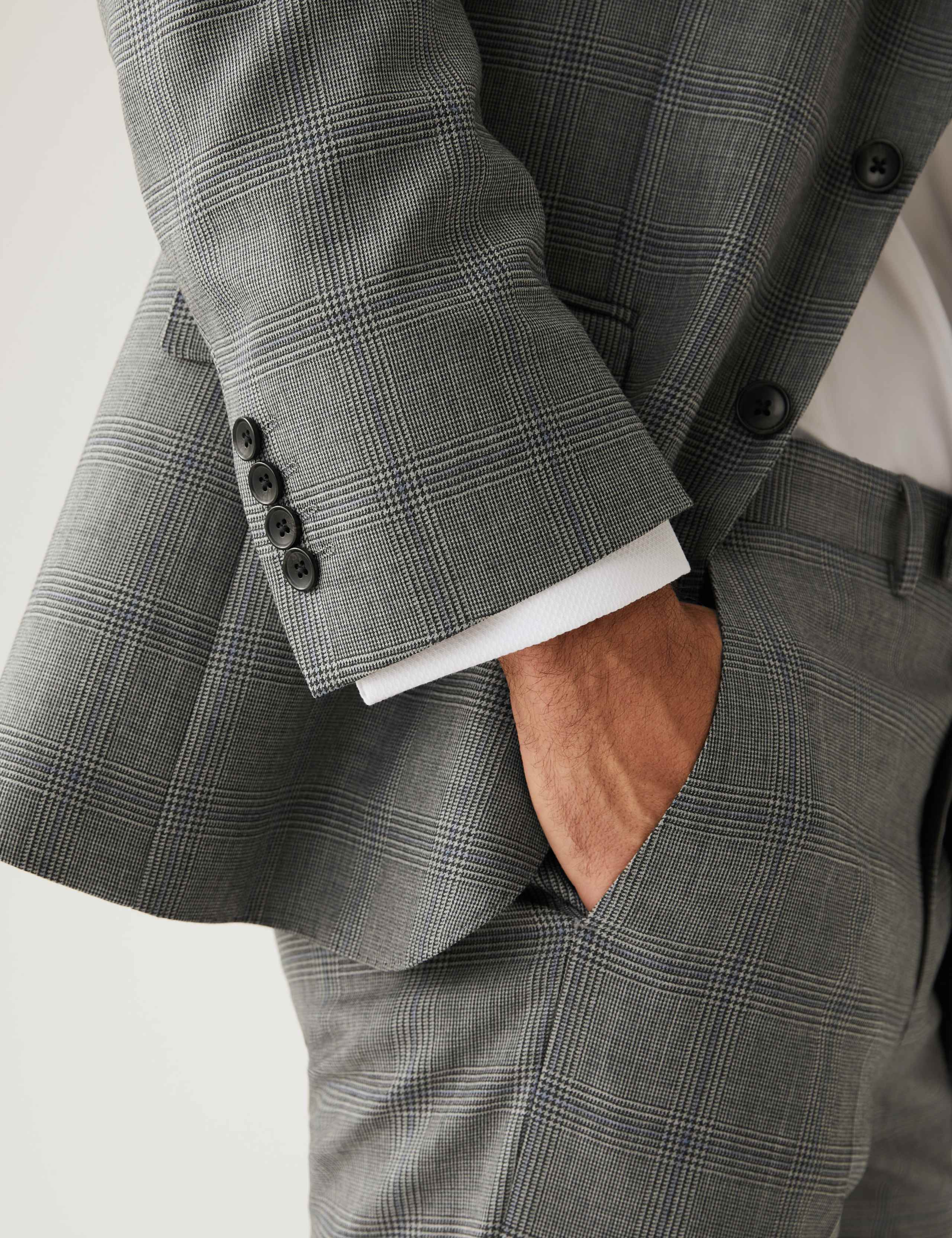 Regular Fit Pure Wool Check Suit Jacket 6 of 9