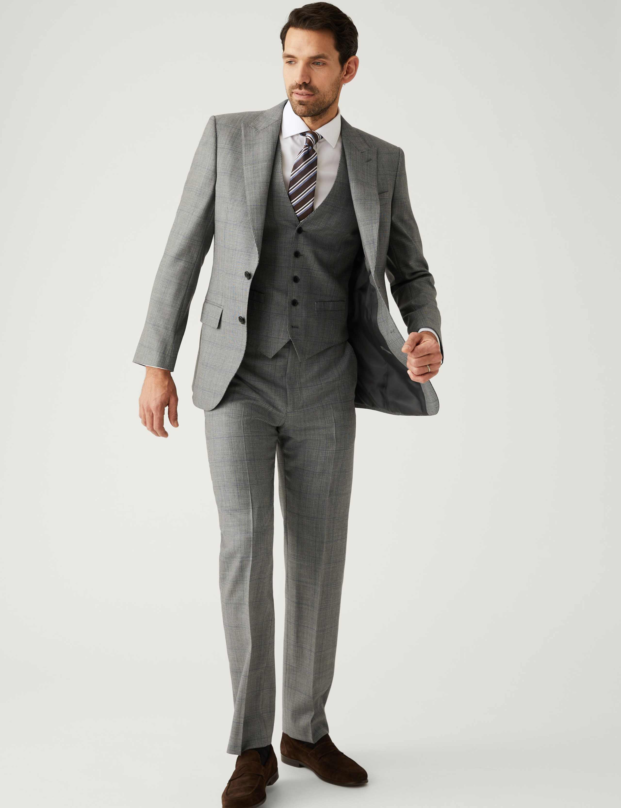 Regular Fit Pure Wool Check Suit Jacket 8 of 9