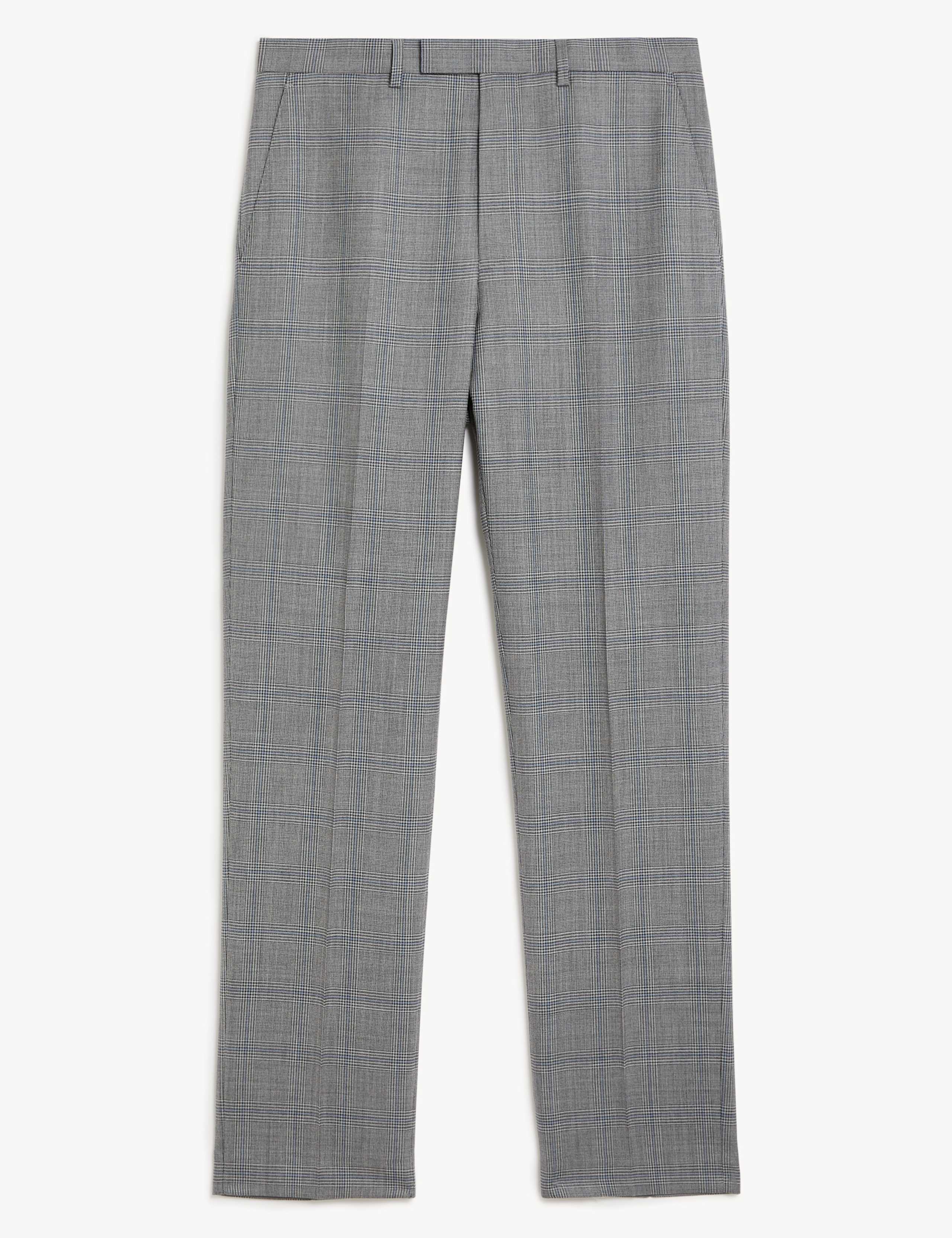 Regular Fit Pure Wool Check Suit Trousers 1 of 4
