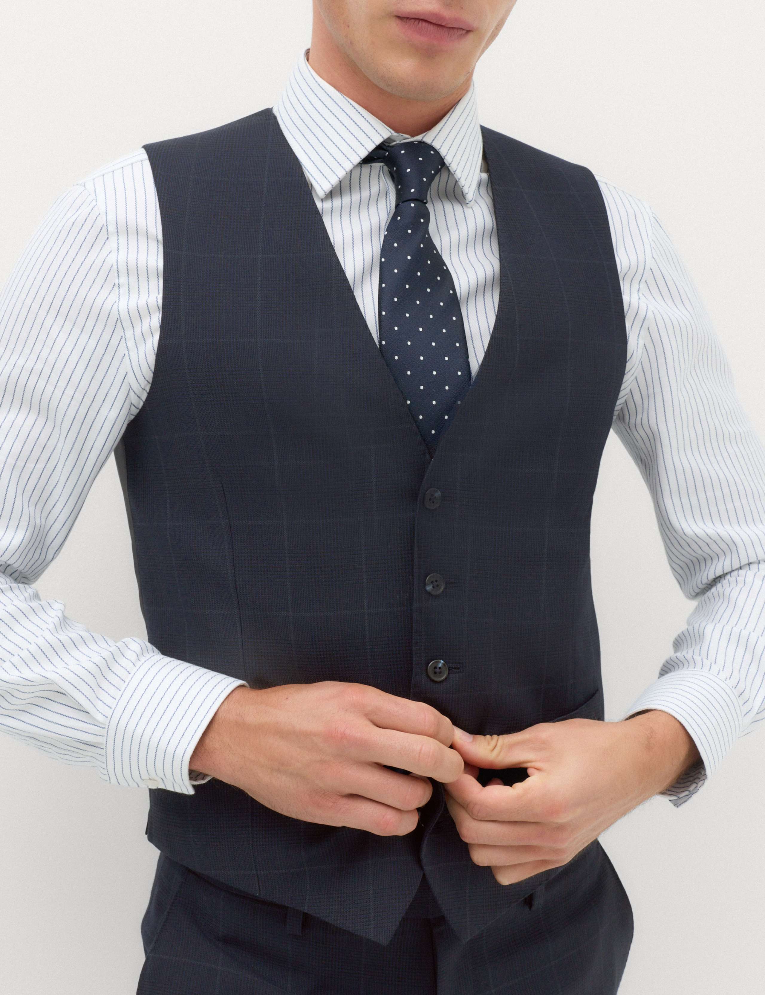 Pure Wool Prince of Wales Check Waistcoat 4 of 6