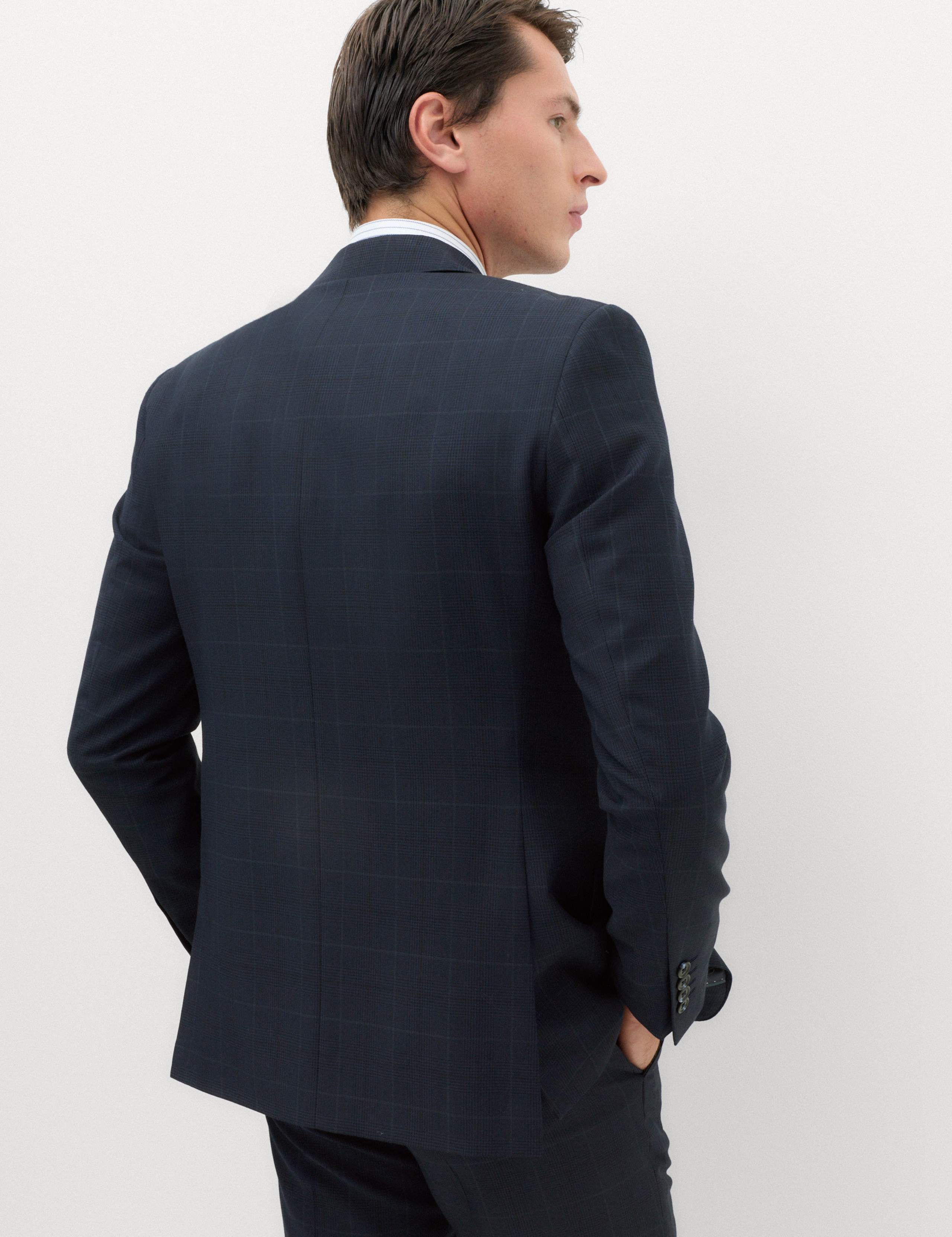 Regular Fit Pure Wool Checked Suit Jacket 4 of 6