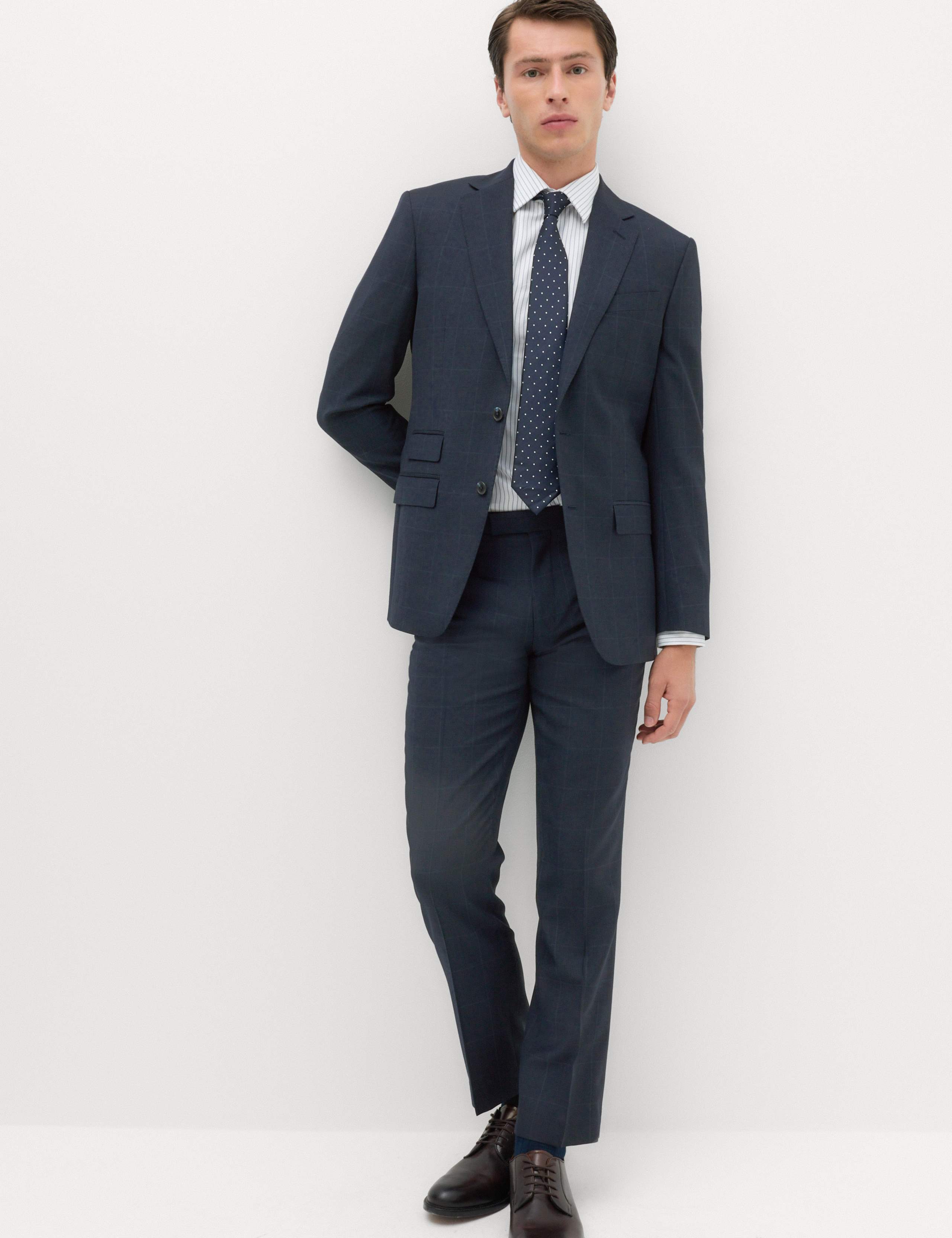 Regular Fit Pure Wool Checked Suit Jacket 5 of 6