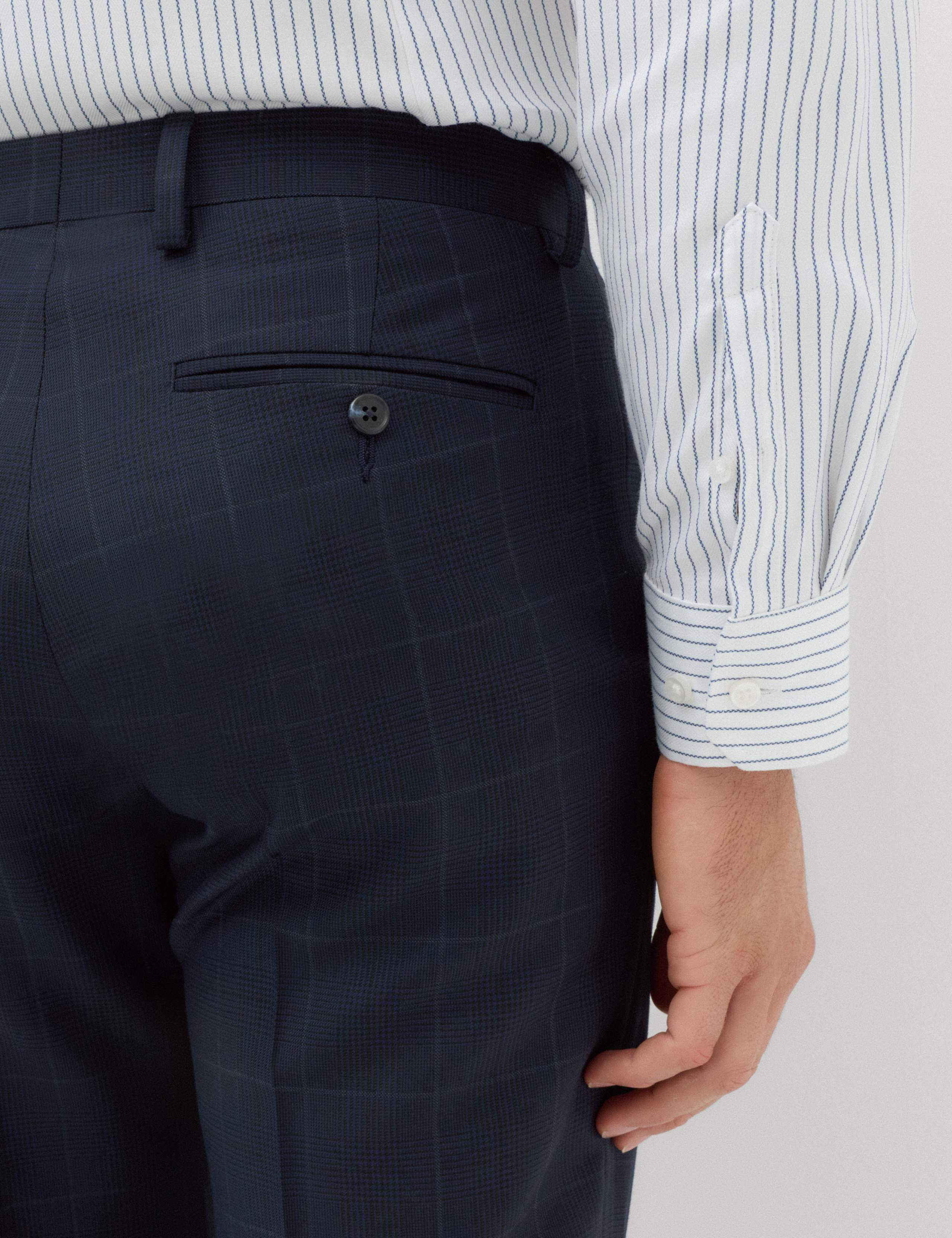 Regular Fit Pure Wool Check Suit Trousers 4 of 7