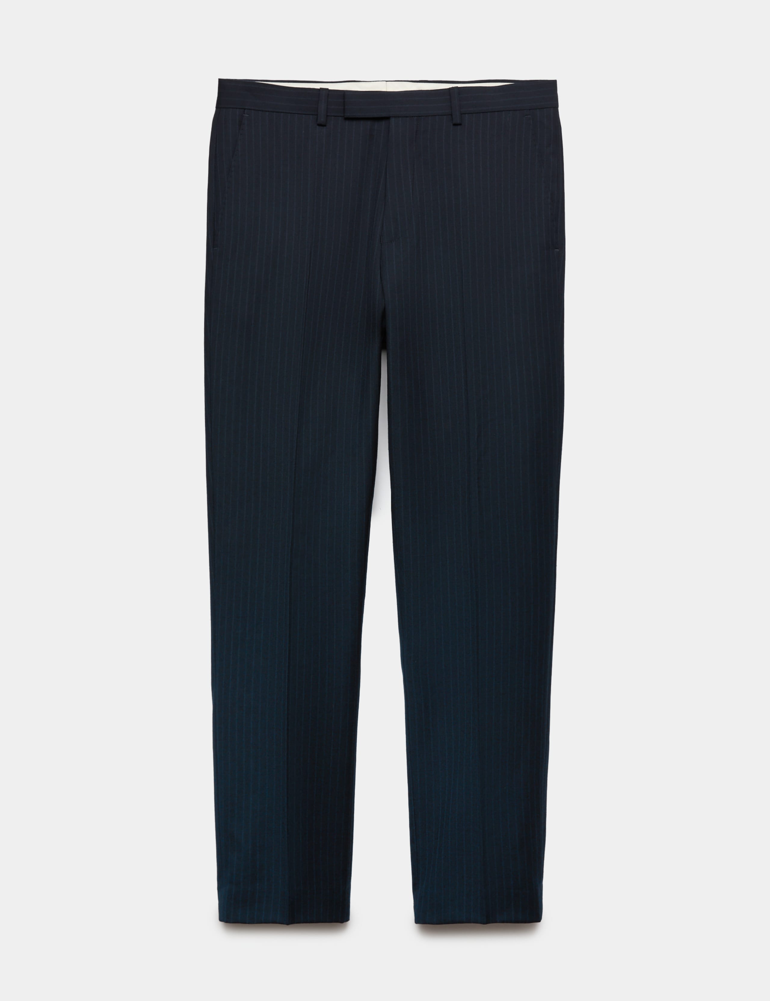 Regular Fit Pure Wool Striped Suit Trousers 2 of 7