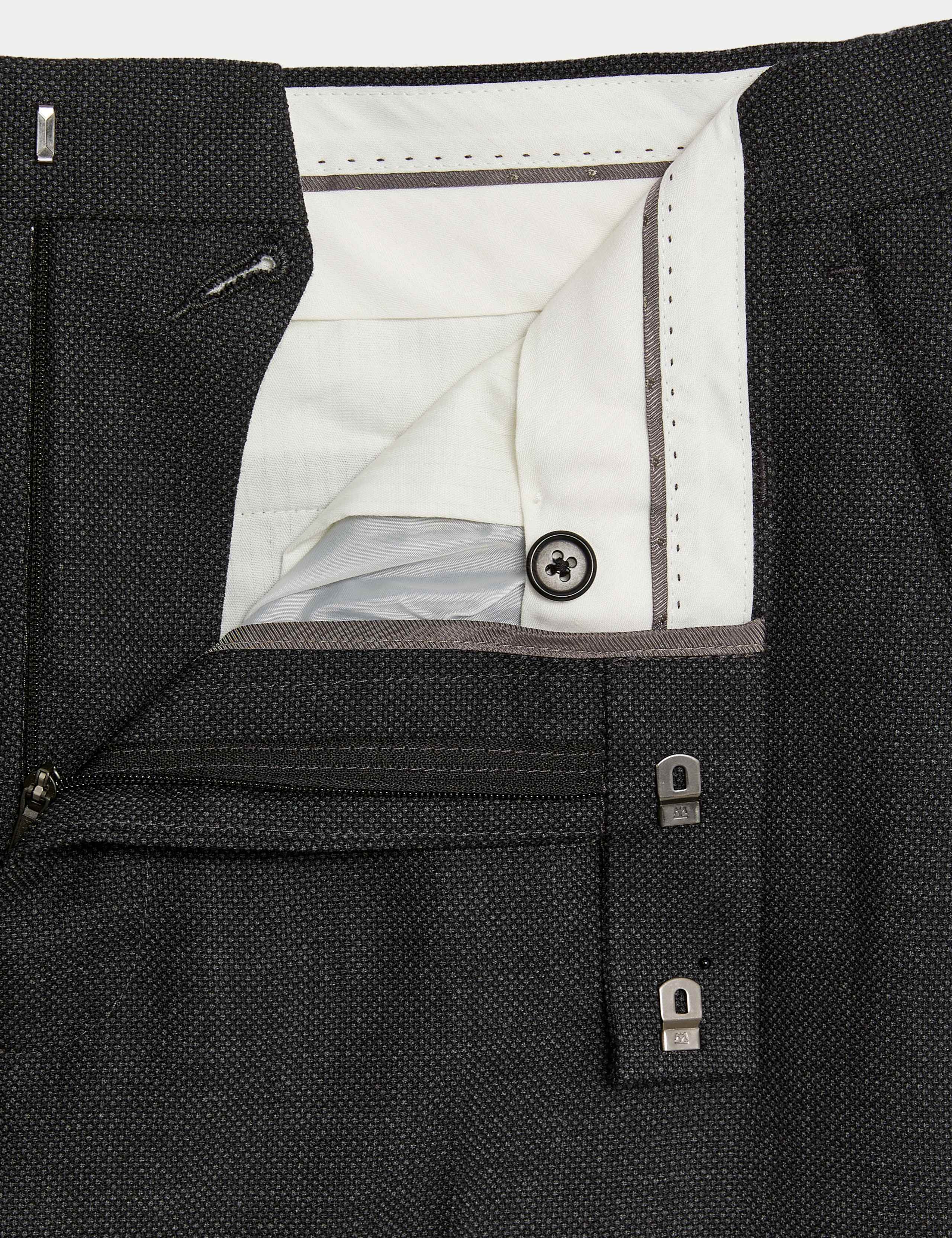 Regular Fit Pure Wool Textured Suit Trousers 3 of 7