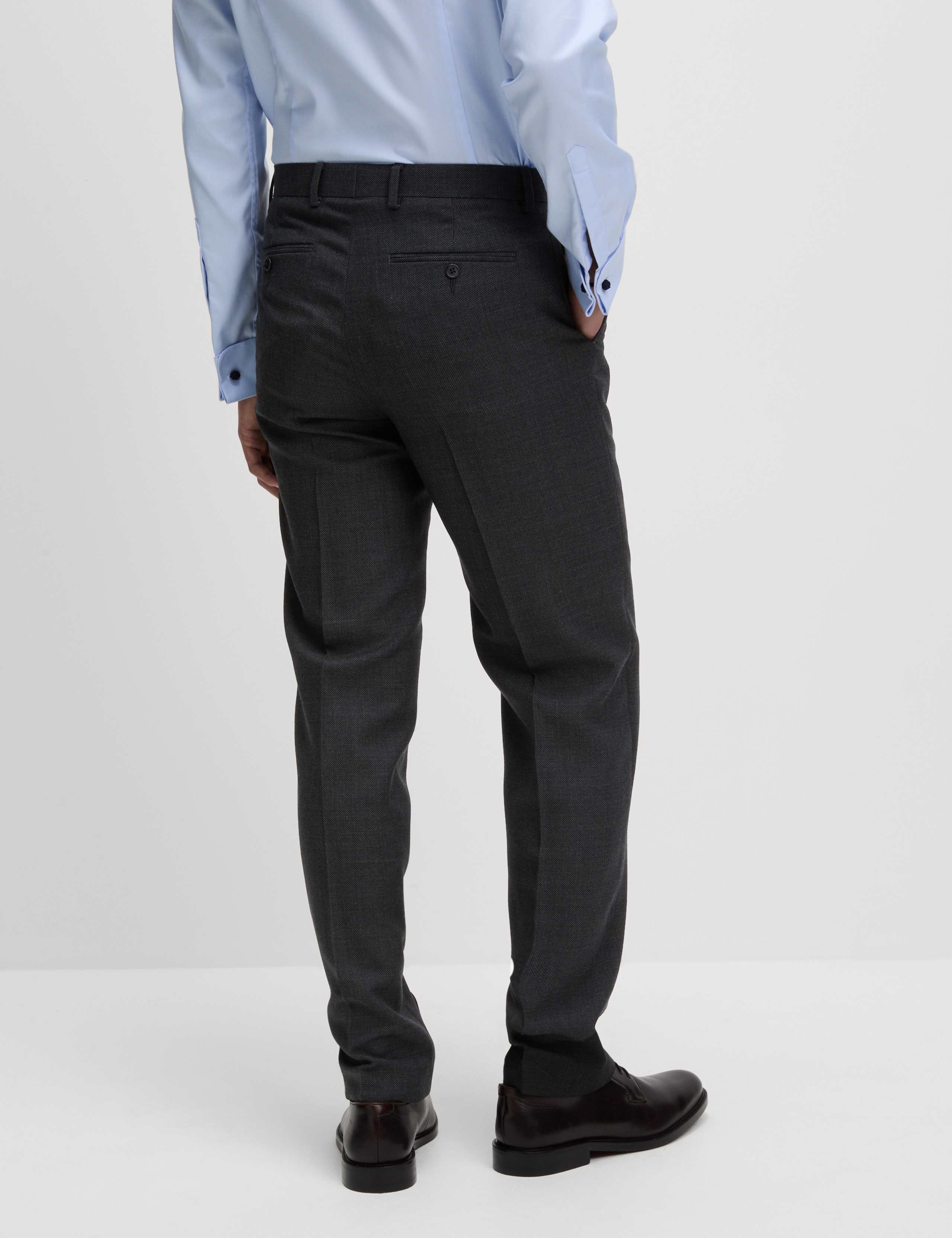 Regular Fit Pure Wool Textured Suit Trousers 6 of 7