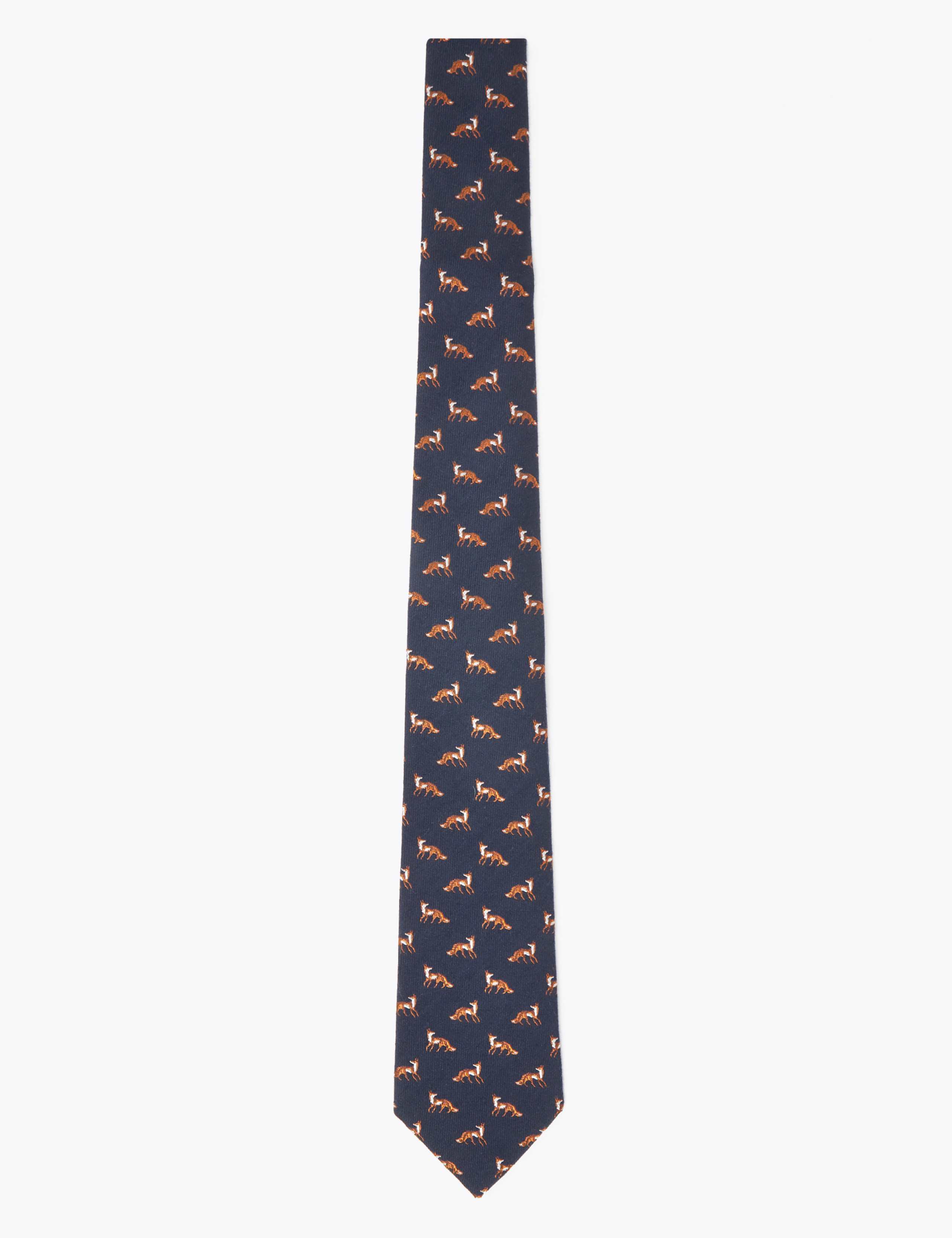 Wool Blend Slim Fox Jacquard Tie 1 of 3