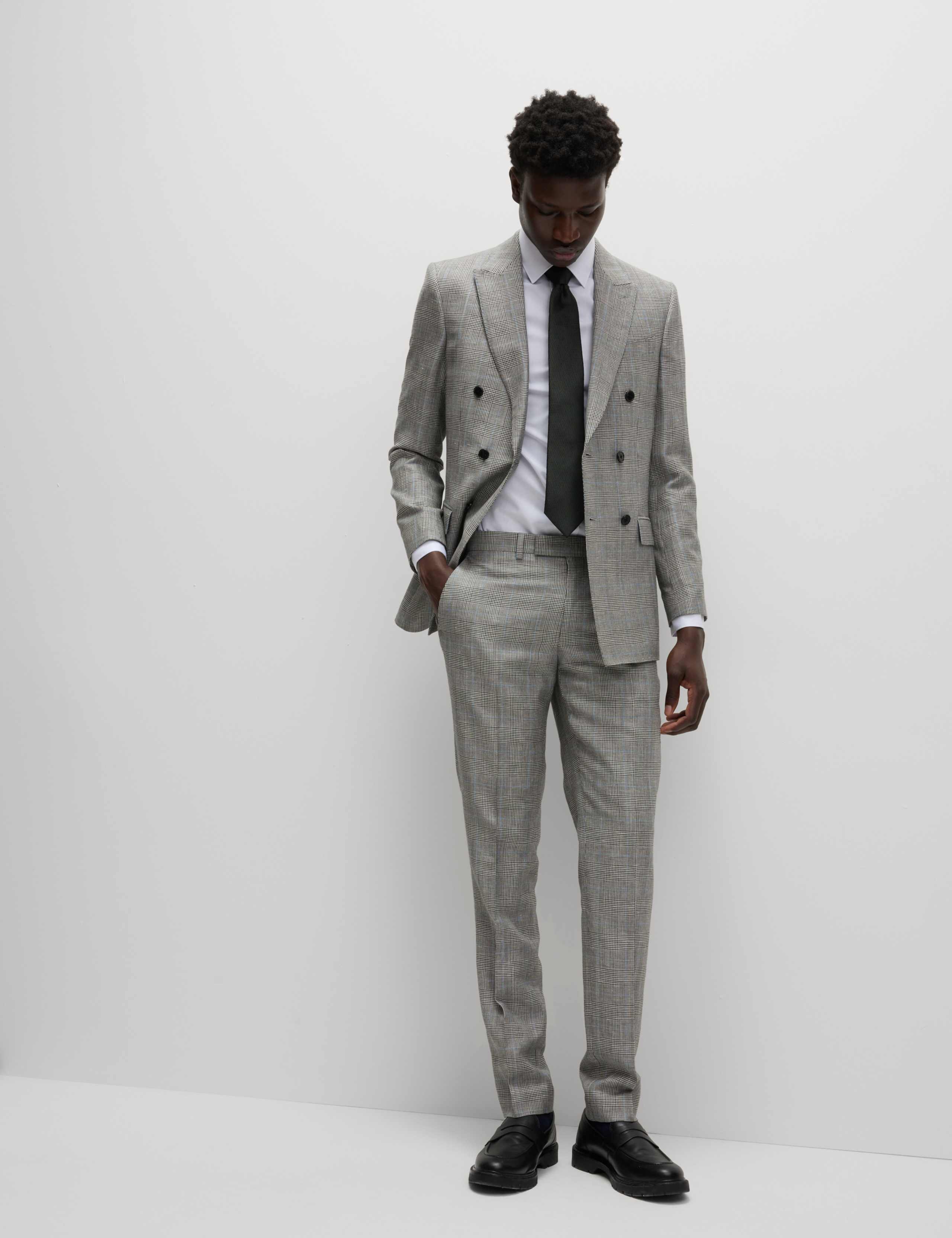 Slim Fit Wool Rich Check Suit Trousers 6 of 7