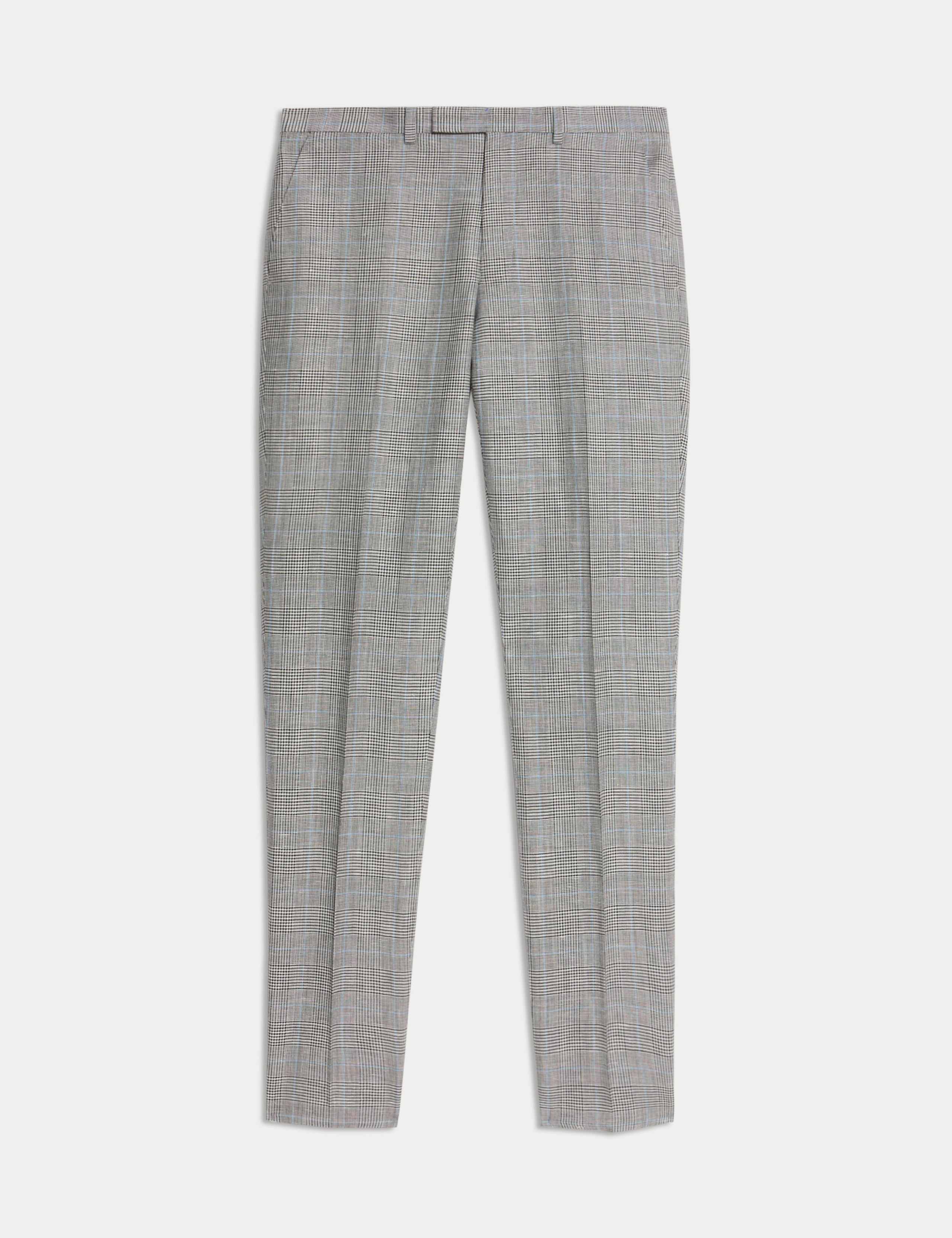 Slim Fit Wool Rich Check Suit Trousers 2 of 7