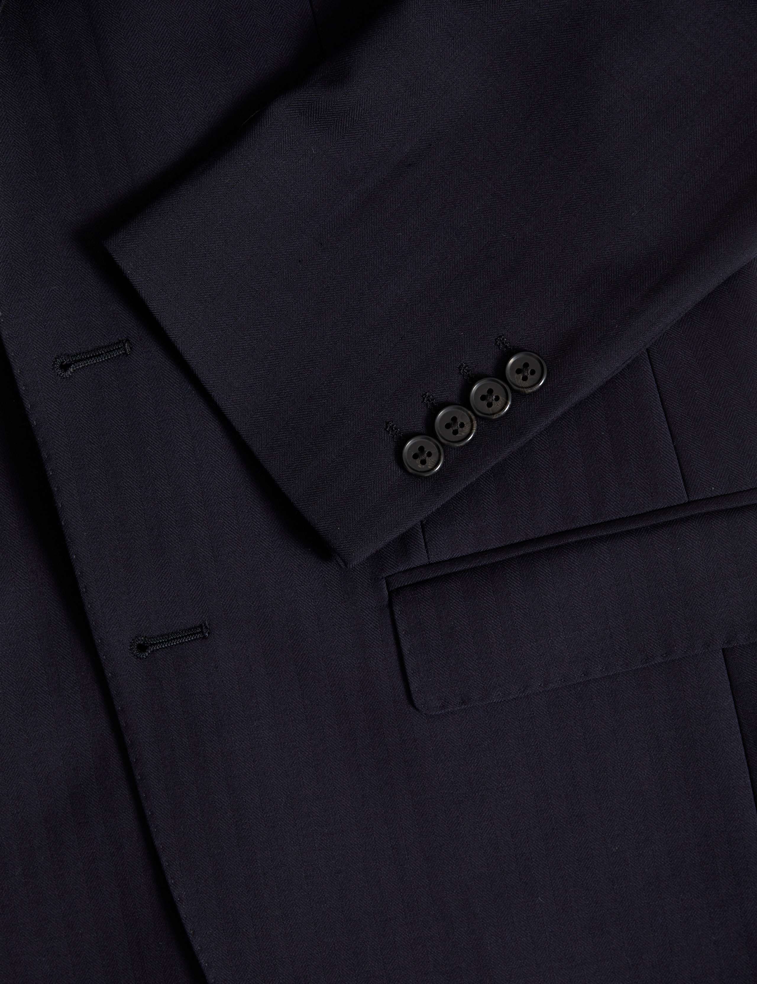Regular Fit Herringbone Pure Wool Suit Jacket 3 of 8