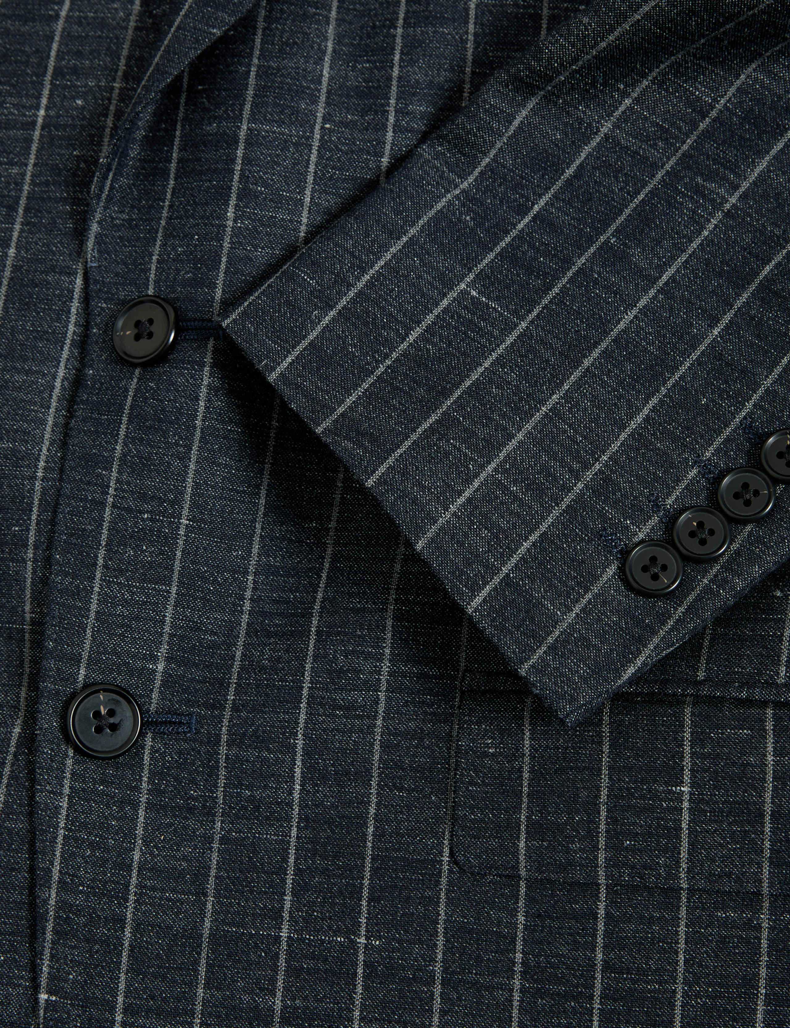 Regular Fit Wool Linen Blend Pinstripe Suit Jacket 3 of 5