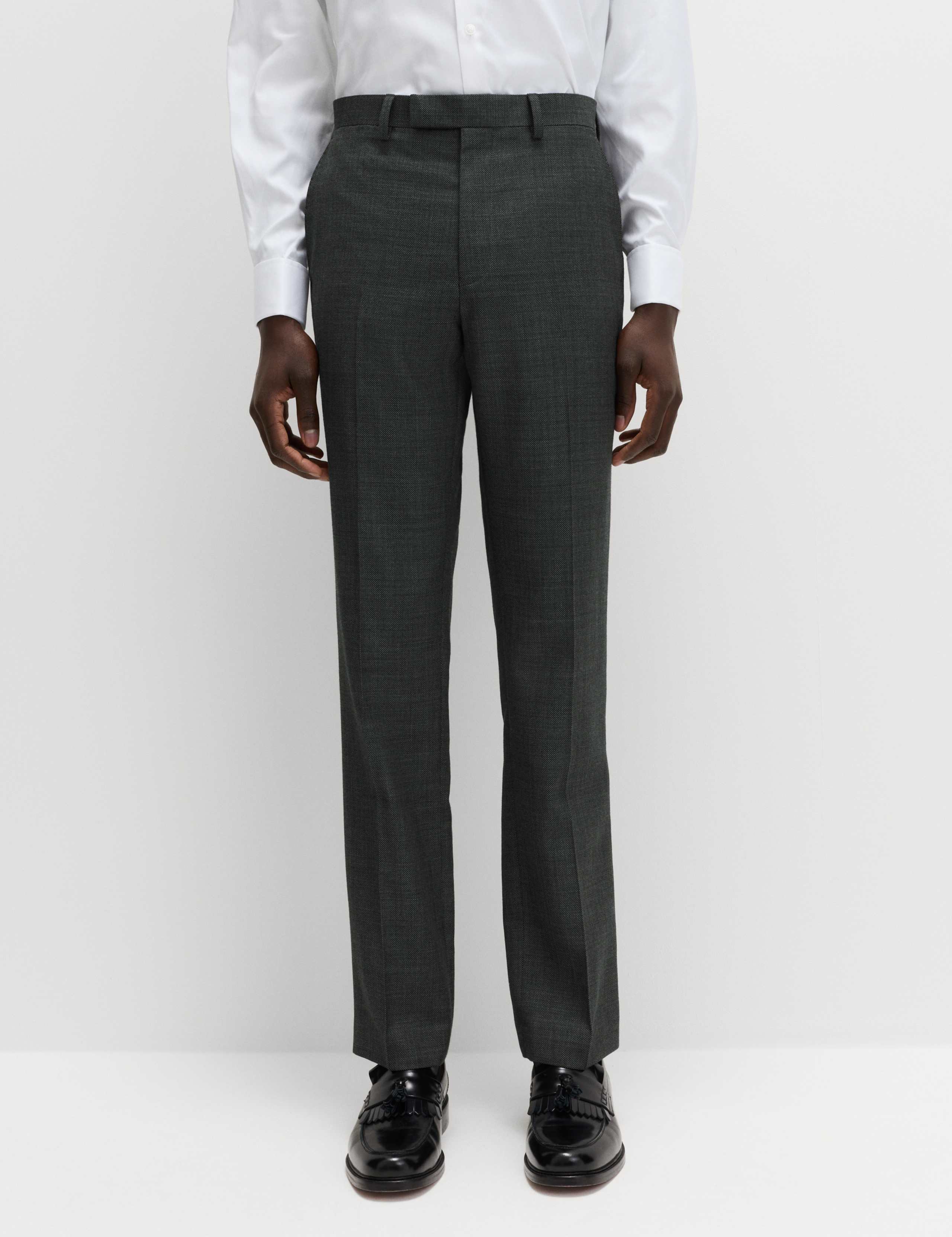 Regular Fit Premium Pure Wool Suit Trousers 1 of 7