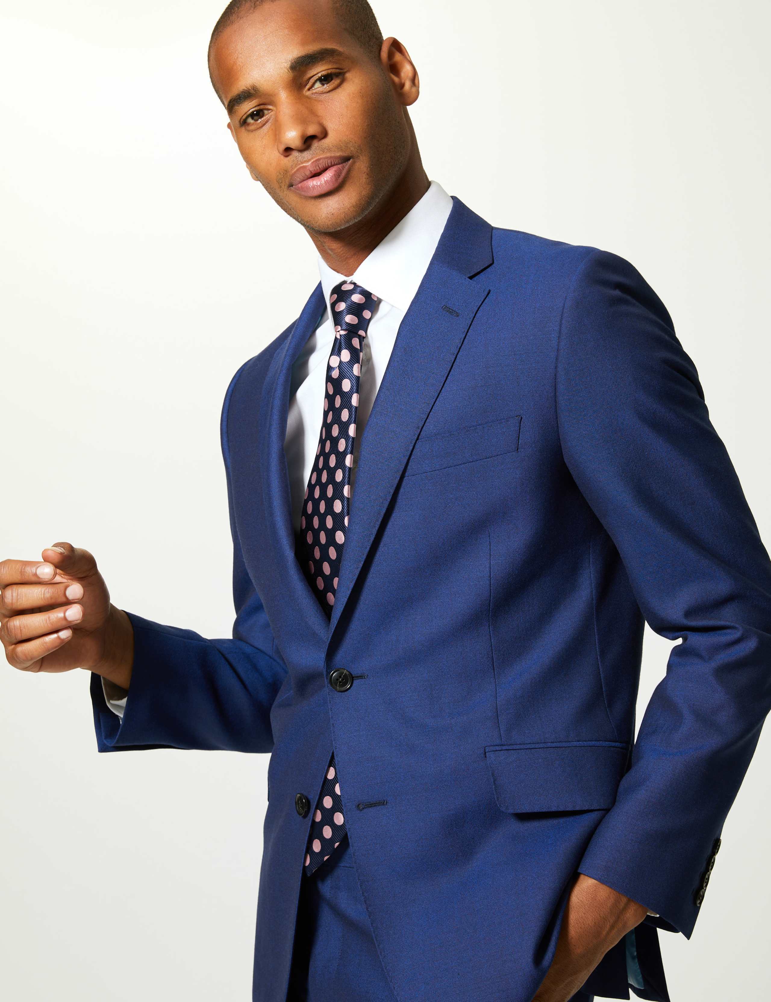 Blue Tailored Fit Wool Jacket 3 of 8