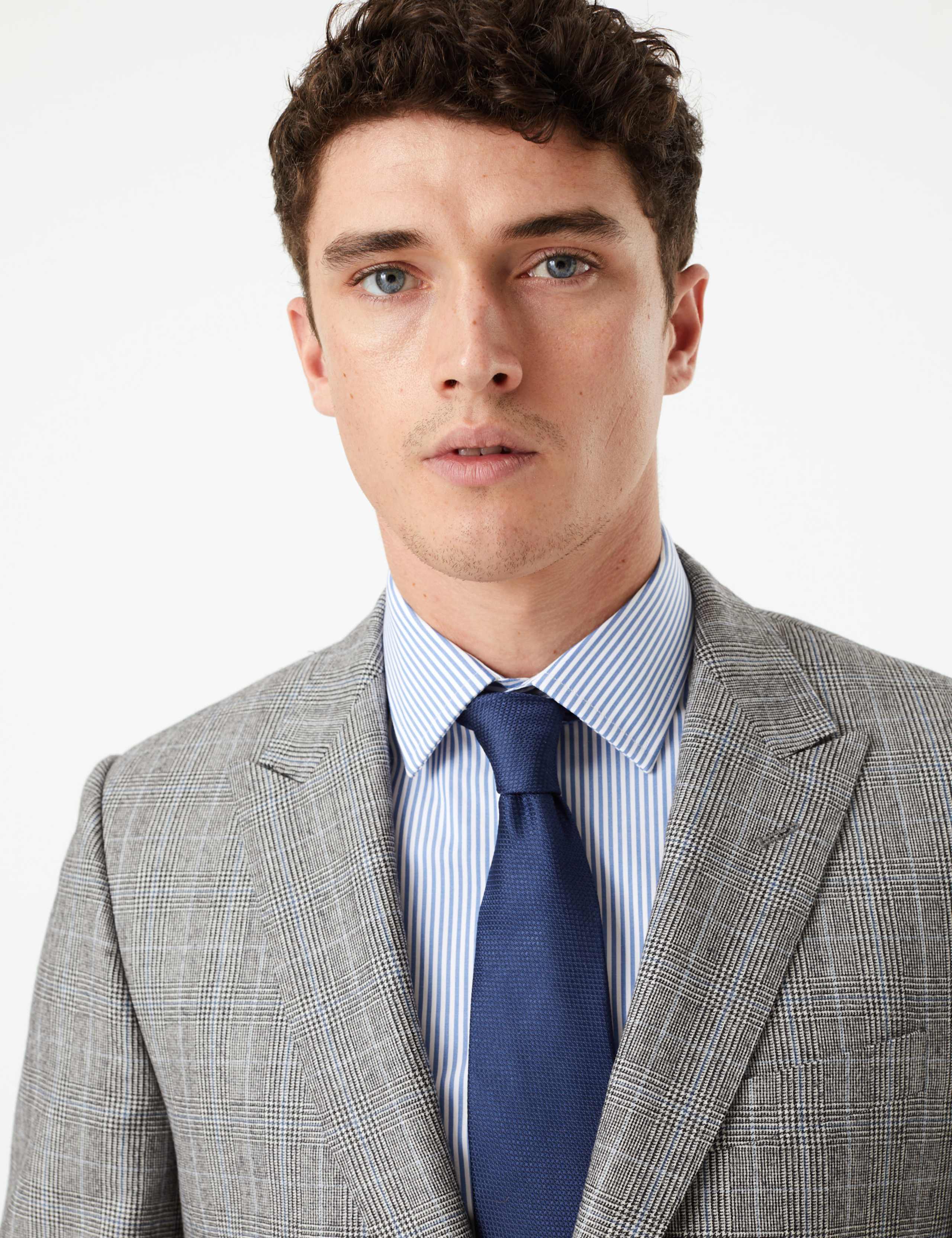 Grey Checked Tailored Fit Wool Jacket 5 of 8