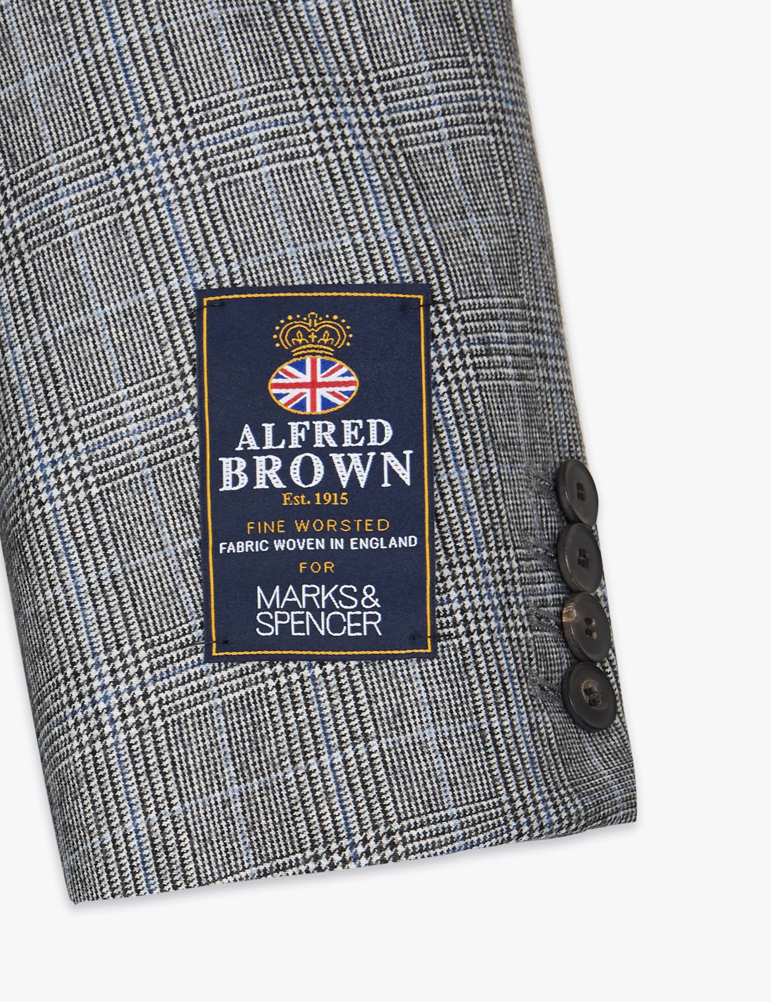 Grey Checked Tailored Fit Wool Jacket 8 of 8