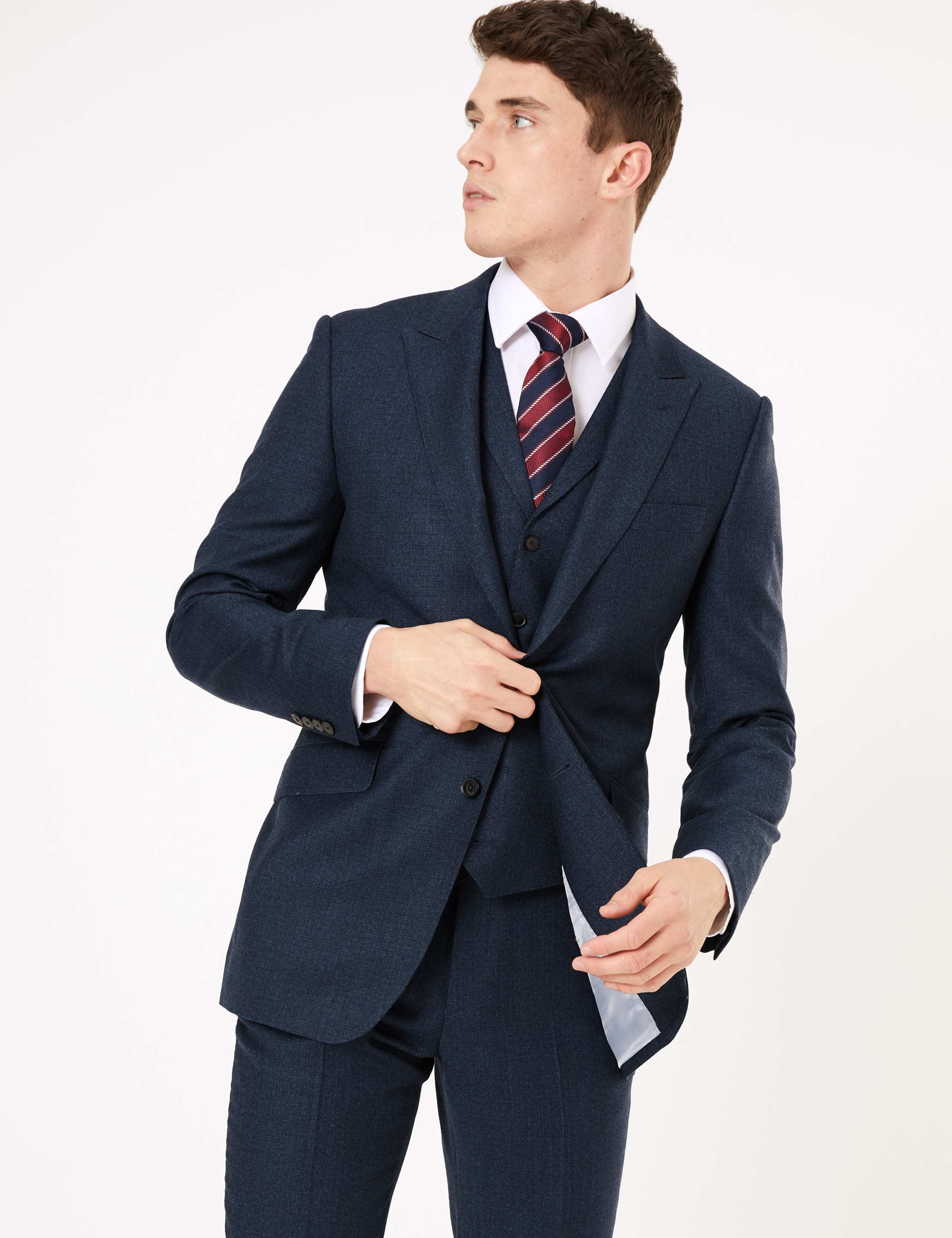 Blue Tailored Fit Wool Jacket 3 of 7