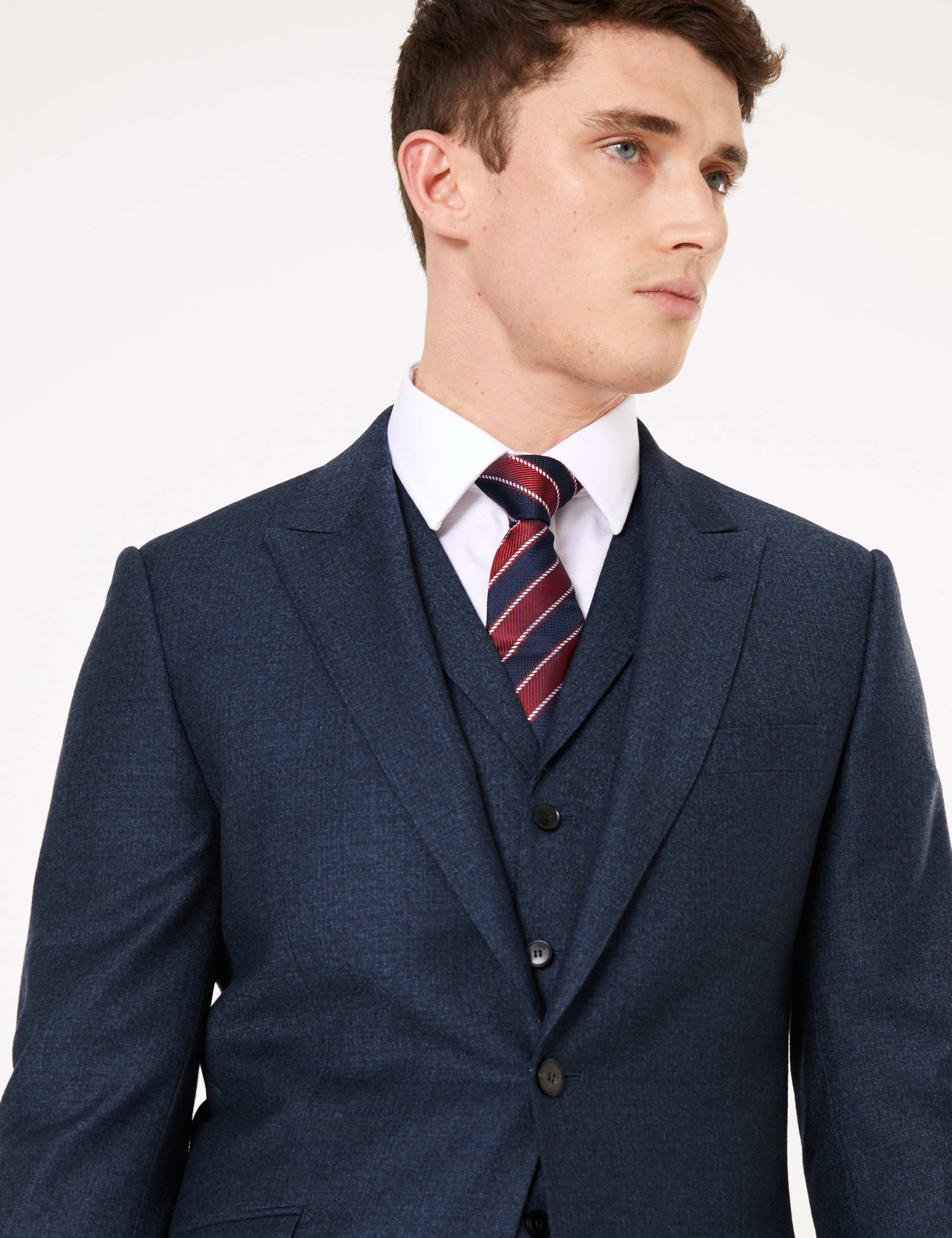 Blue Tailored Fit Wool Jacket 6 of 7