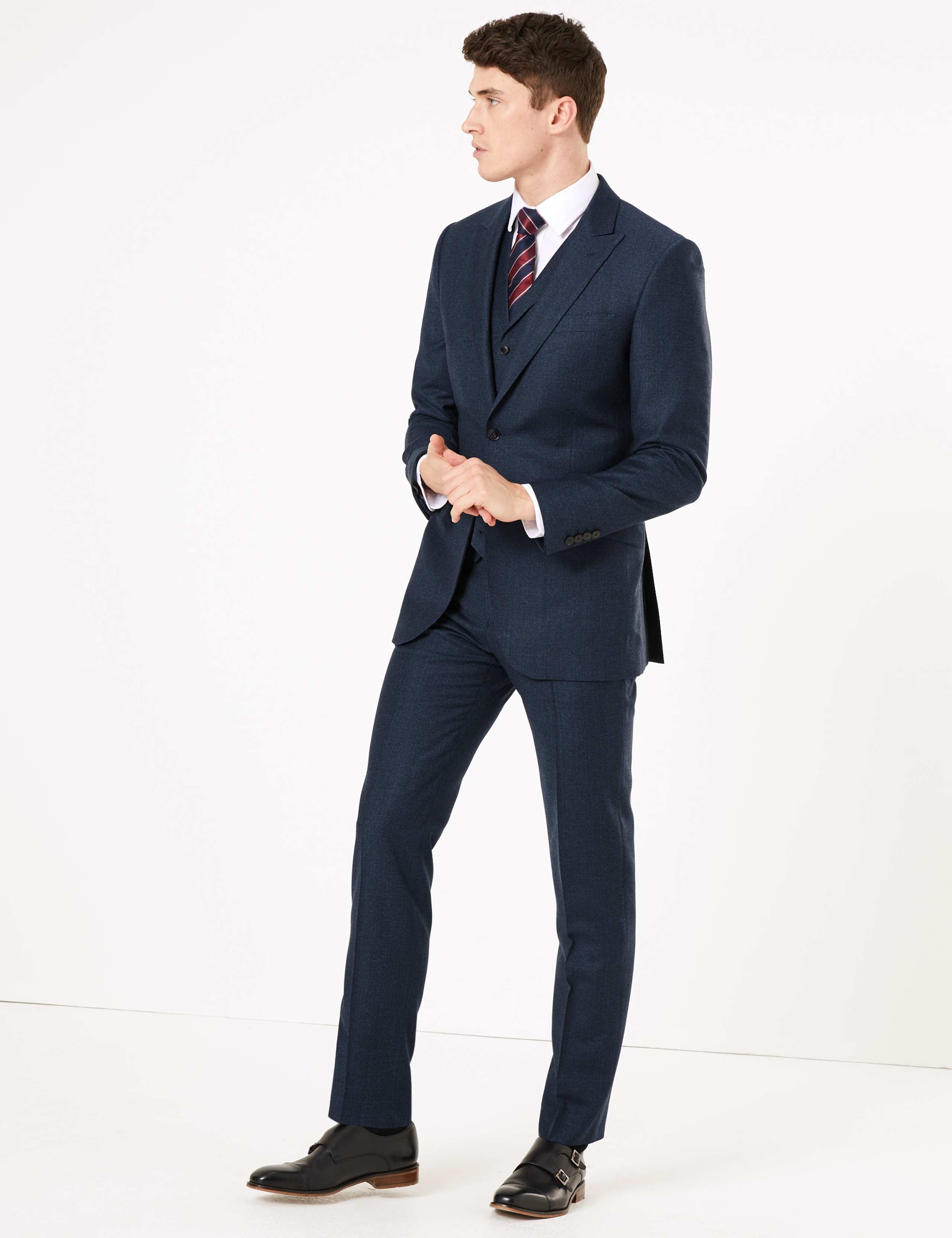 Blue Tailored Fit Wool Jacket 7 of 7