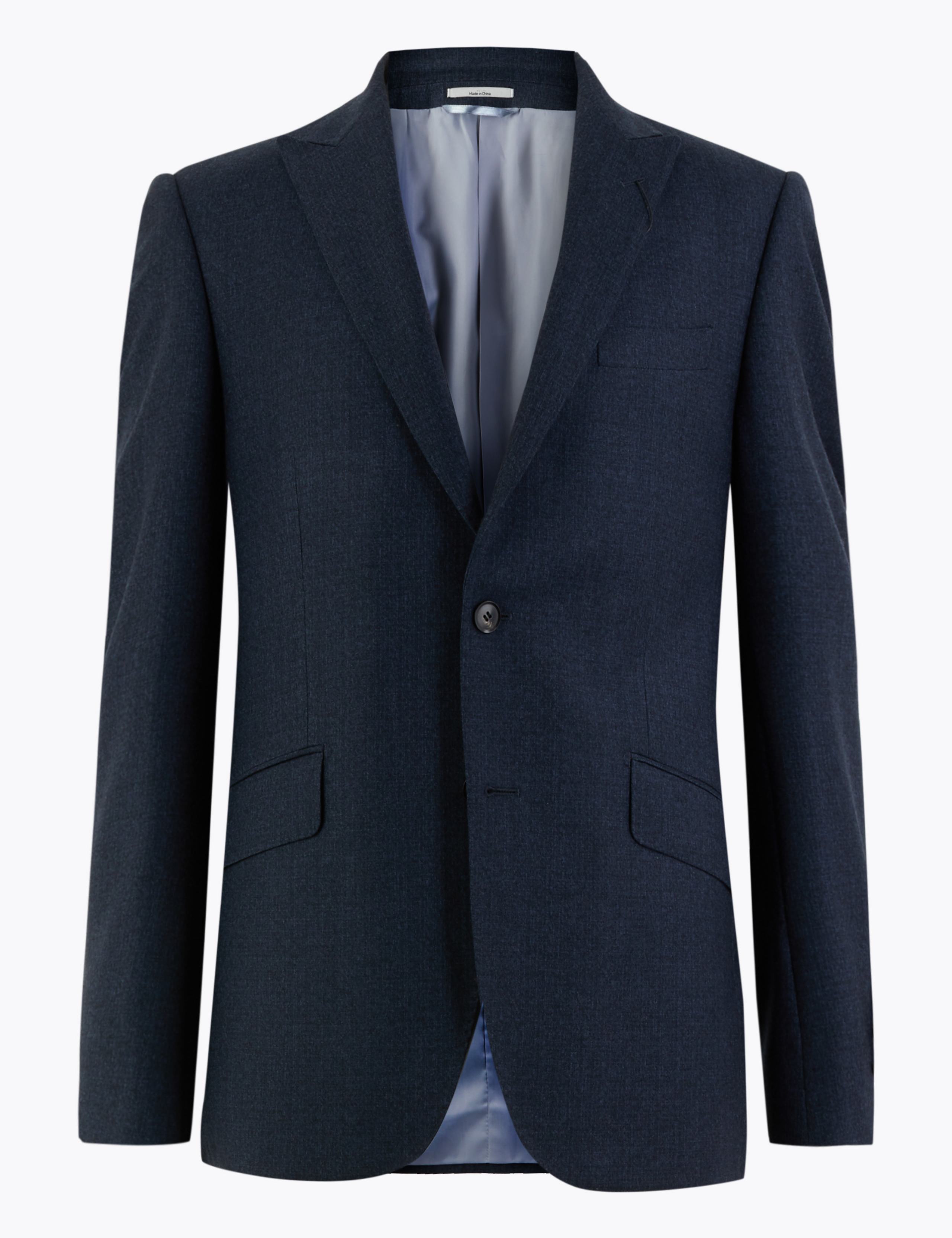 Blue Tailored Fit Wool Jacket 2 of 7