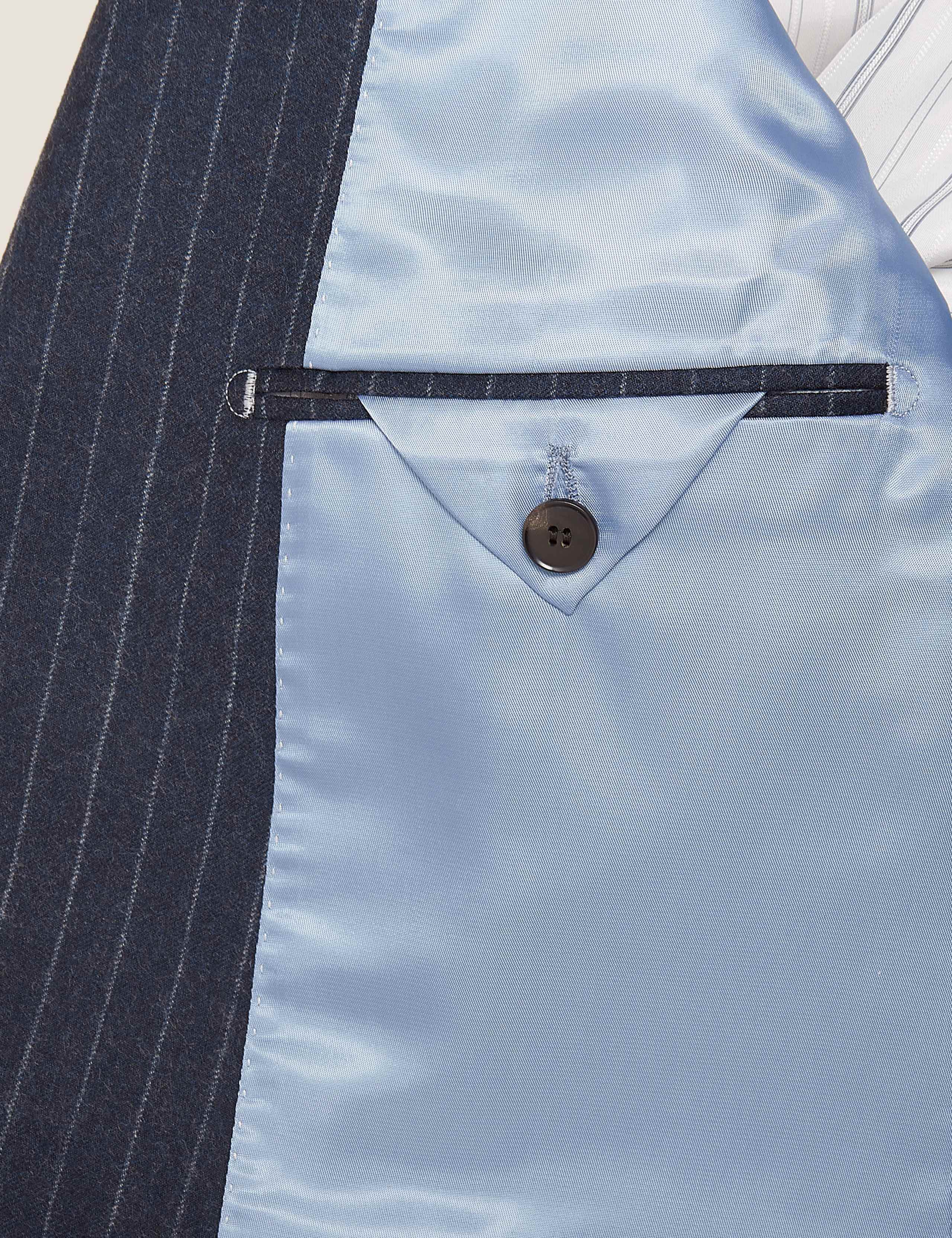 Tailored Fit Pure Wool Chalk Stripe Jacket 8 of 10